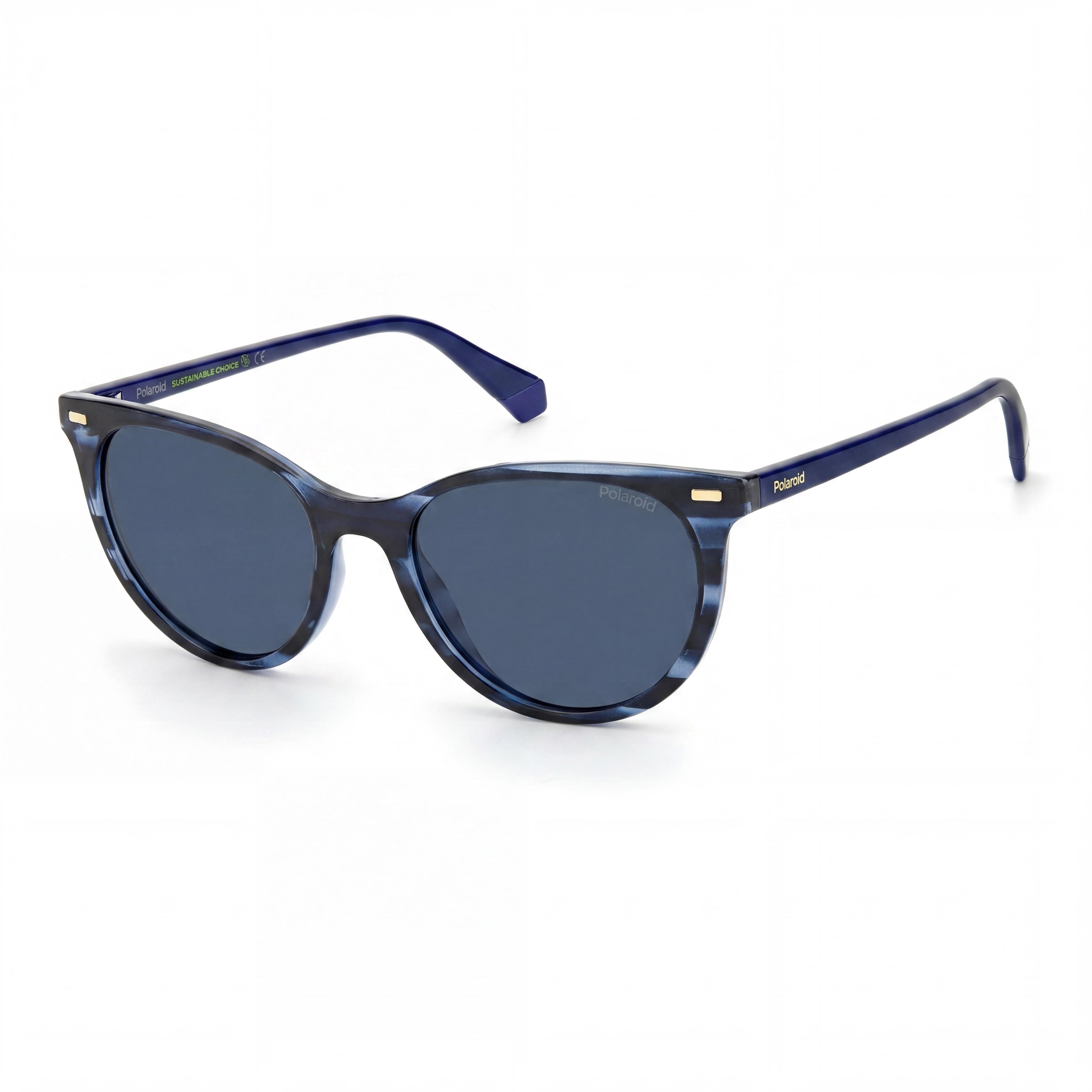 Gafas de sol Polaroid Pld 4107/S para mujer, polarizadas con protección UV de poliamida ecológica azul Habana, 52 mm, Photo 1