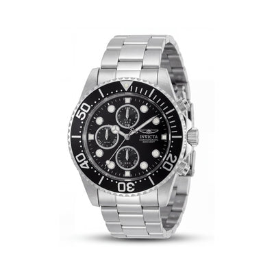 Invicta Brazalete Unisex Acero Inoxidable y Negro Cronógrafo Luminoso Reloj 44mm 200m RM