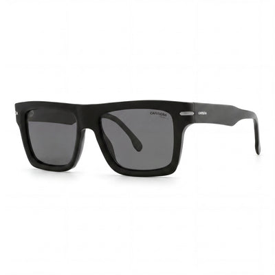 Carrera Classic Unisex Rectangular Sunglasses with Black Plastic Frame and Grey Polarized Lenses 54mm