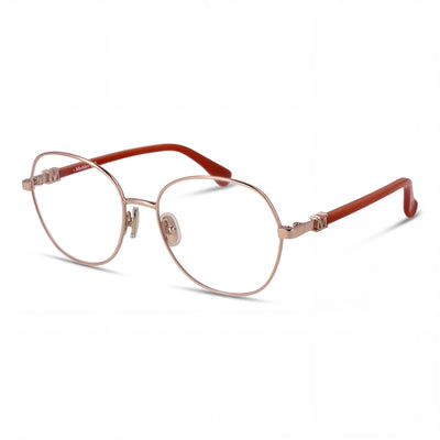 Gafas MaxMara Mm5034 para hombre con montura metálica brillante color oro rosa y lentes oro rosa con protección UV, ancho de lente 54 mm