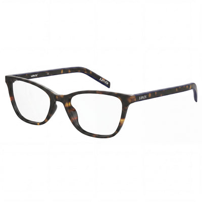 Gafas de sol Levi's LV 1022 para mujer, montura completa, estilo ojo de gato, color habana oscuro, de polimetilmetacrilato, talla 52-19-145
