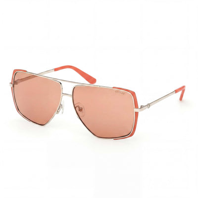 Guess Gu00220 Women's Acetate Light Orange and Pale Gold Frame with Polycarbonate Brown Lenses 62-12-140