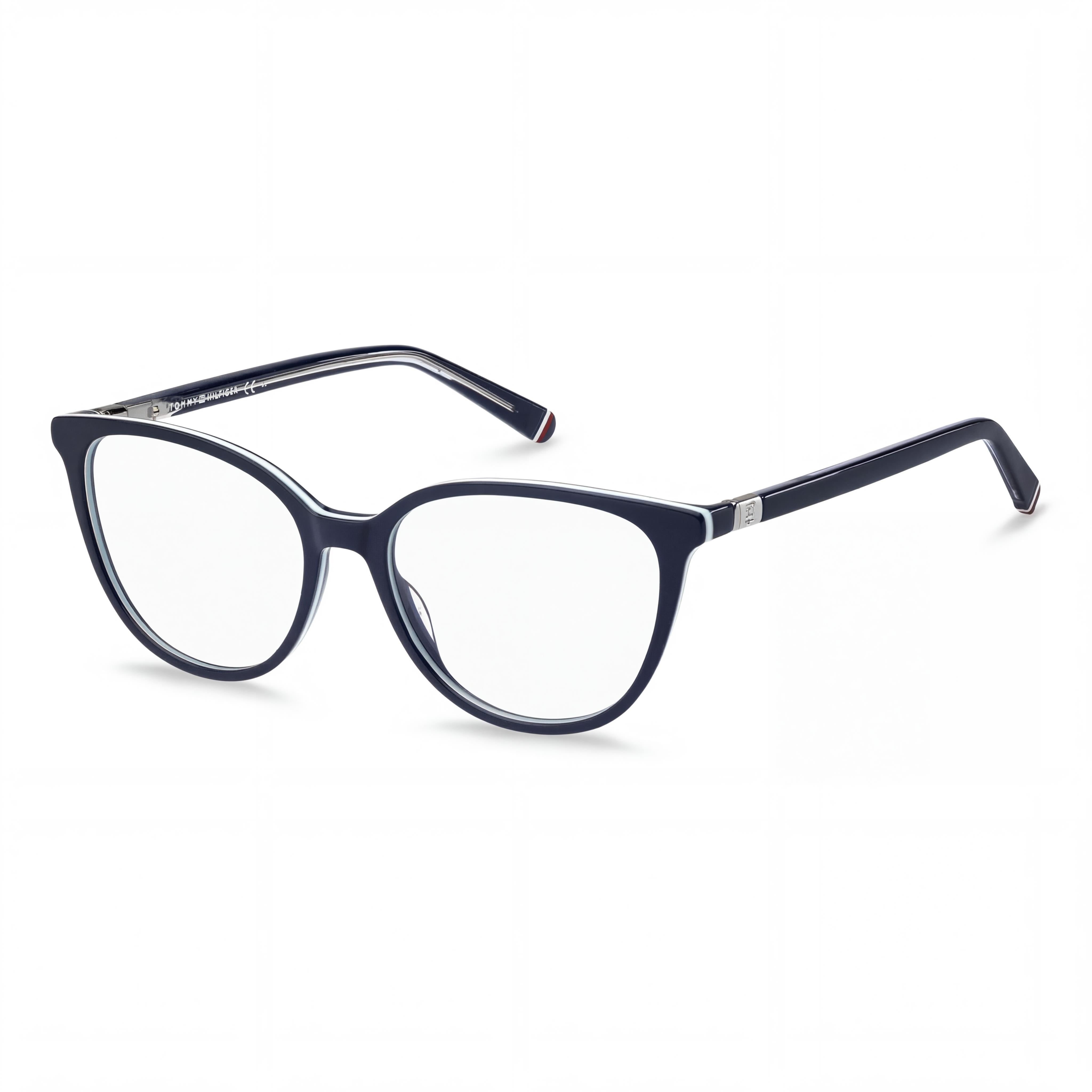 Gafas Tommy Hilfiger de estilo clásico con montura de acetato azul unisex - Lente de 53 mm, puente de 16 mm, patilla de 140 mm, Photo 1