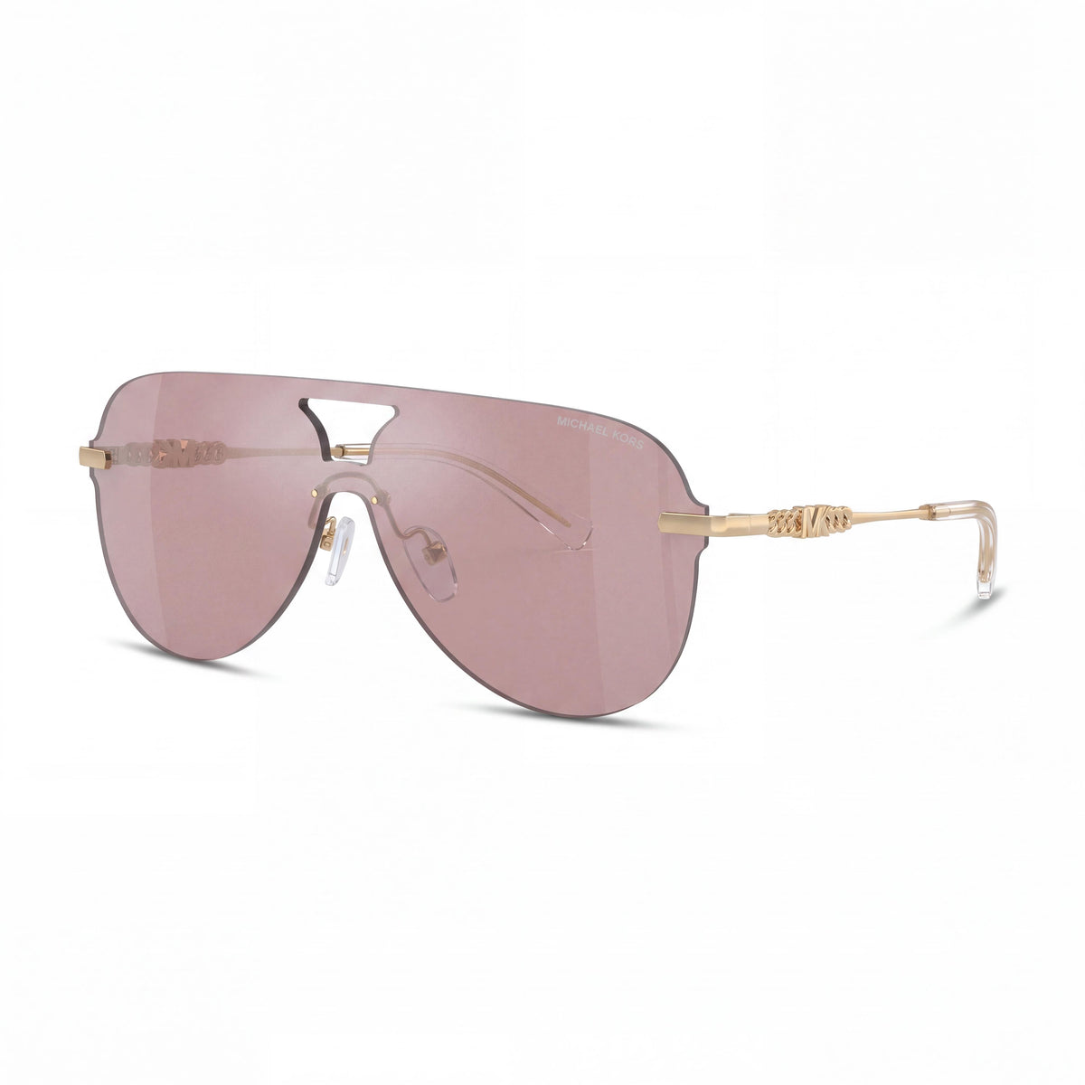 Michael Kors Mk1149 Cyprus Women's Aviator Metal Sunglasses, Pink Solid Back Mirrored, 100% UV Protection, Photo 1