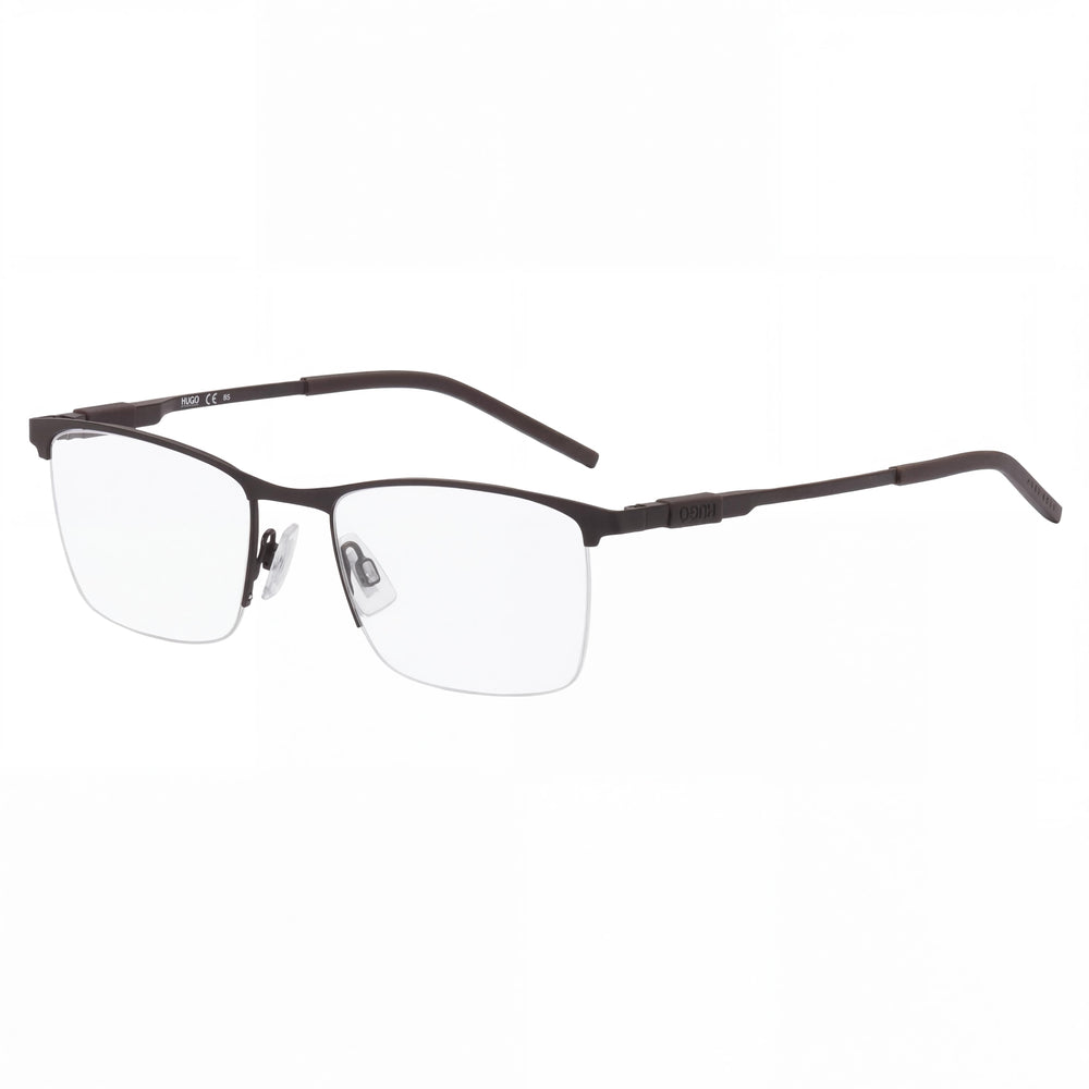Gafas Hugo Boss Classic unisex de estilo clásico, montura de aleación de acero y lentes marrones mate de 54 mm