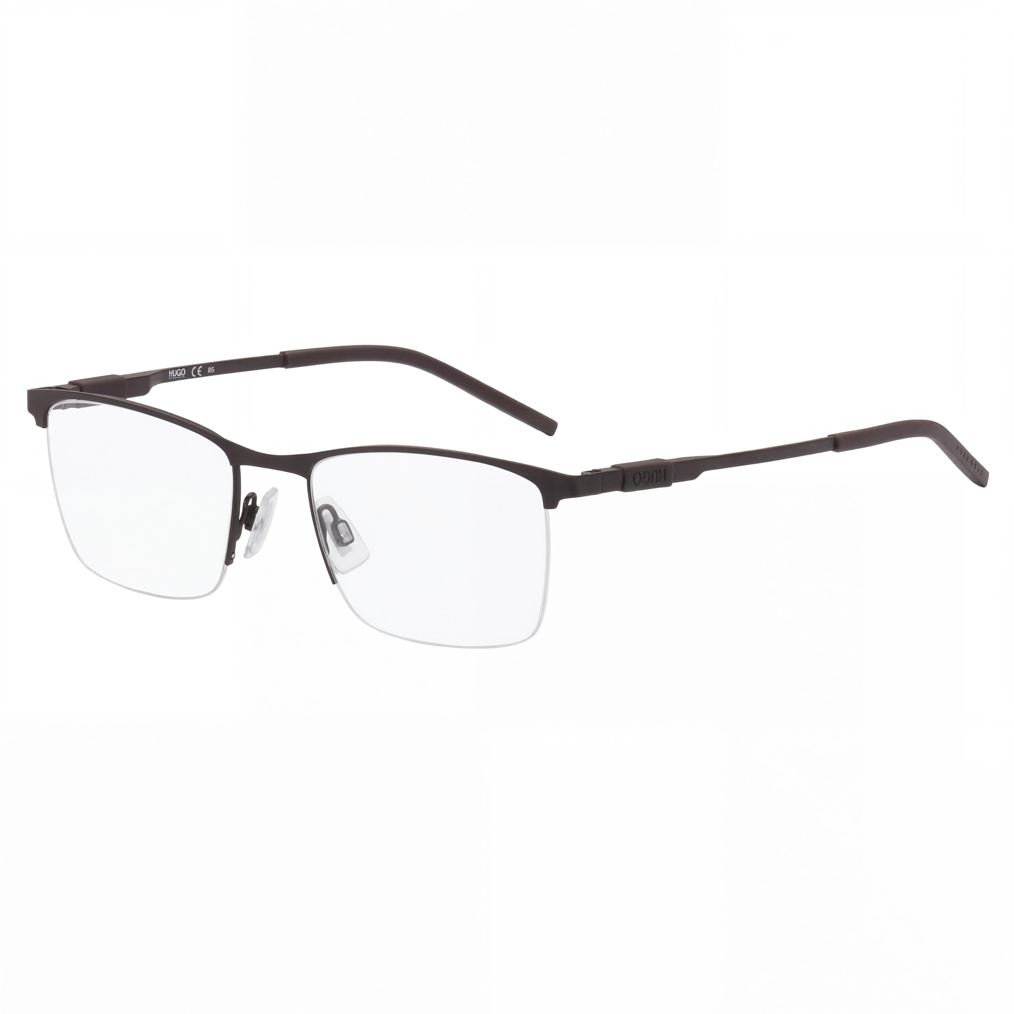 Hugo Boss Classic Unisex Eyewear with Classic Style, Alloy Steel Frame & Matte Brown Lenses 54mm, Photo 1