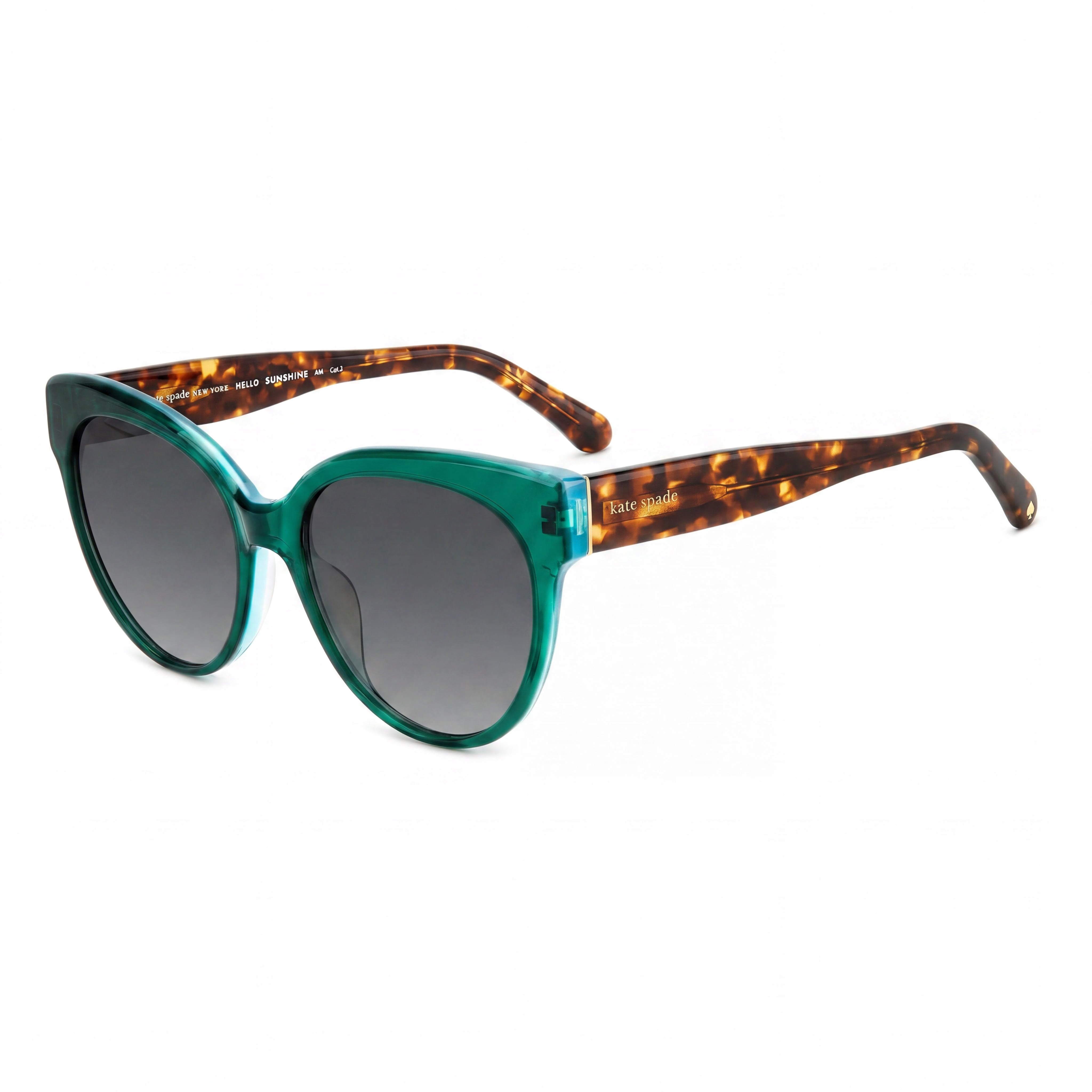kate spade new york Aubriella/G/S Classic Women’s Green Grey Shaded Plastic Frame UV Protection Sunglasses 55mm, Photo 1