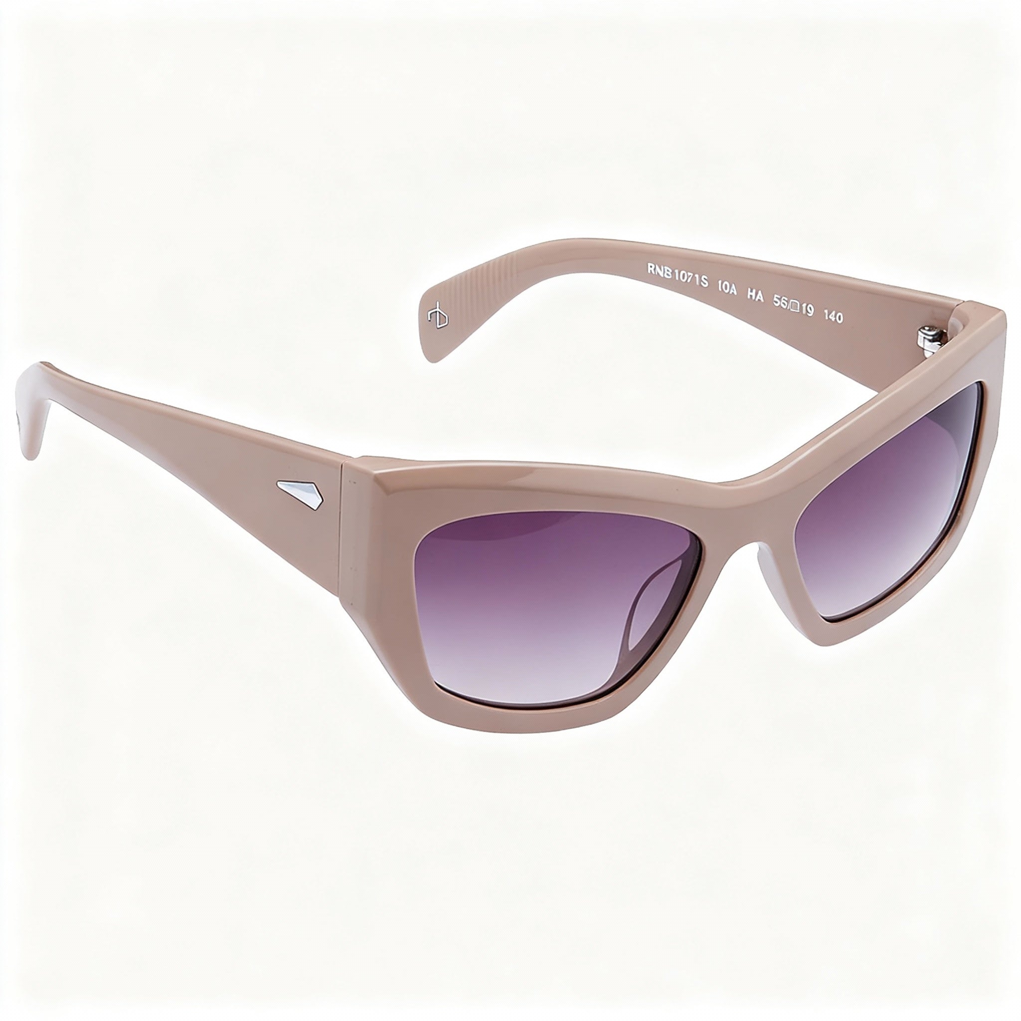 rag & bone Women's Casual Acetate Sunglasses, Beige Brown Frame, UV Protection, Non-Polarized Lenses 56mm