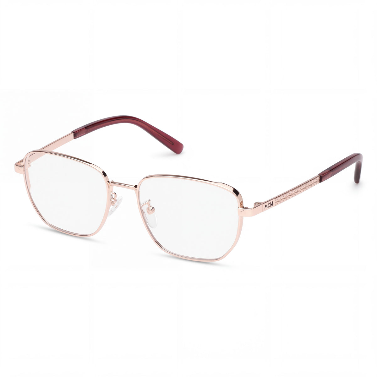 MCM Worldwide MW5021-H Unisex Shiny Rose Gold Metal Frame Sunglasses, Multicolor Lenses 53-17-145, Photo 1