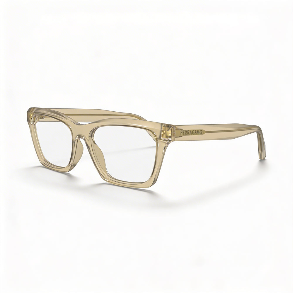 Salvatore Ferragamo SF2986 Unisex Optical Eyeglasses with Acetate Frame in Transparent Beige, Size 53