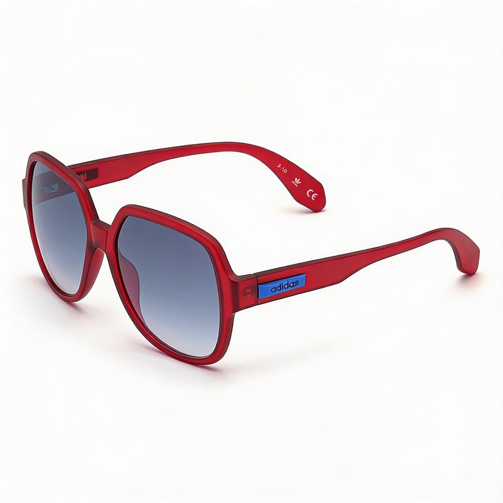 Adidas Originals Contemporaneo Gafas de Sol para Mujer, Acetato Rojo Transparente, Degradado Azul, Protección UV, Sin Polarizar, 57mm