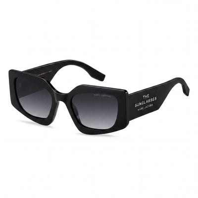 Gafas de sol Marc Jacobs temporales de poliamida para mujer, montura rosa/gris oscuro, lentes gris oscuro jaspeado, 53-21-145mm