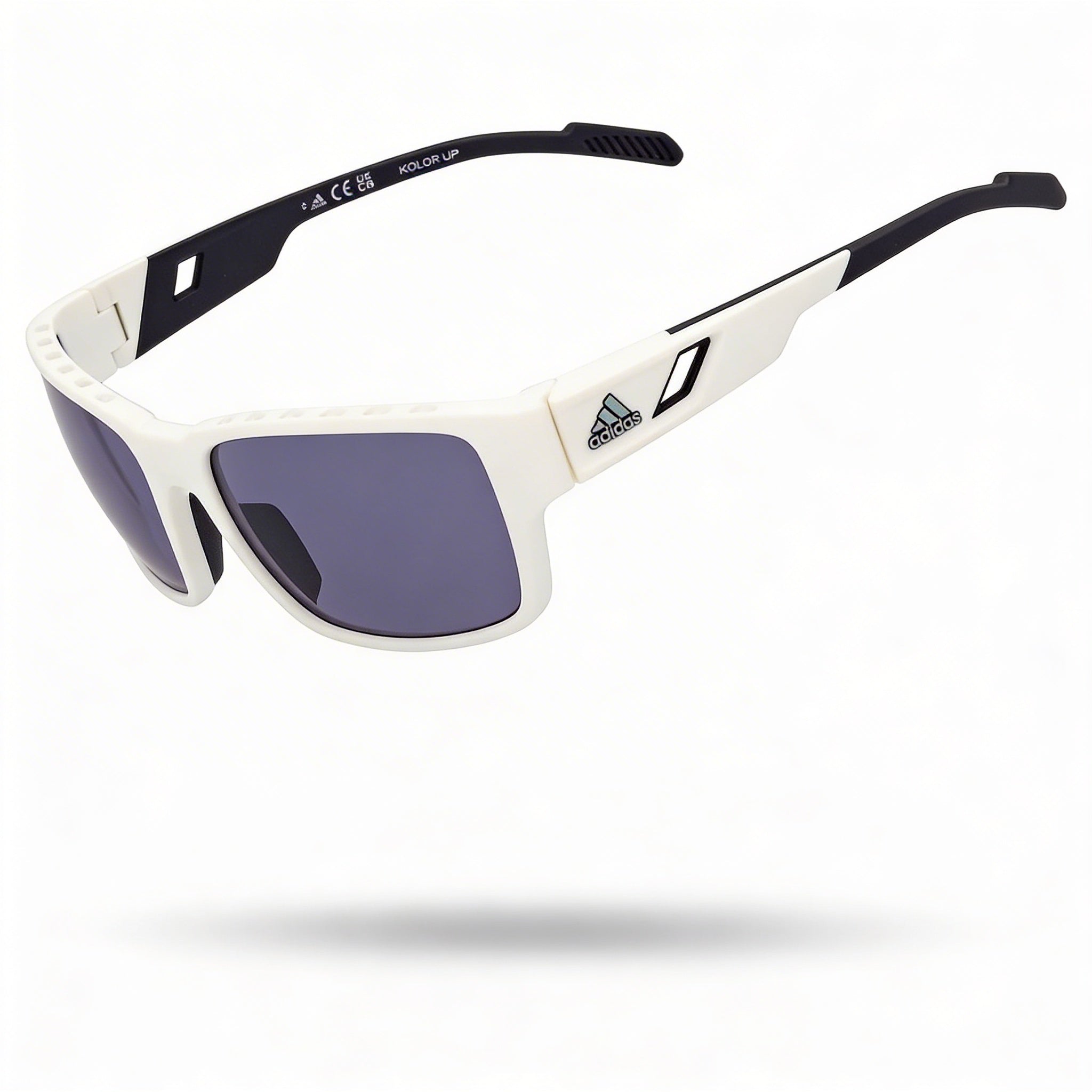 Gafas de sol adidas Sp0069 para hombre con montura inyectada, montura blanca ahumada y lentes ahumadas, 61 mm, Photo 2