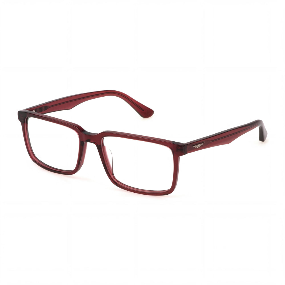 Police Casual Men's Eyewear: Optical Eyeglasses with Acetate Frame, Shiny Multilayer Fuchsia, Lens Width 57mm