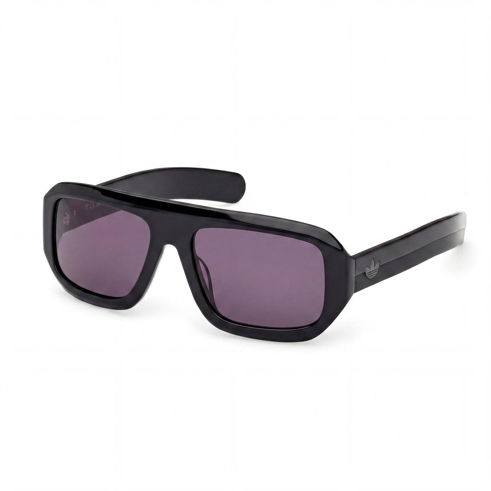 Adidas Or0131 Men's Shiny Black Plastic Frame UV 400 Non-Polarized Smoke Lenses 58mm