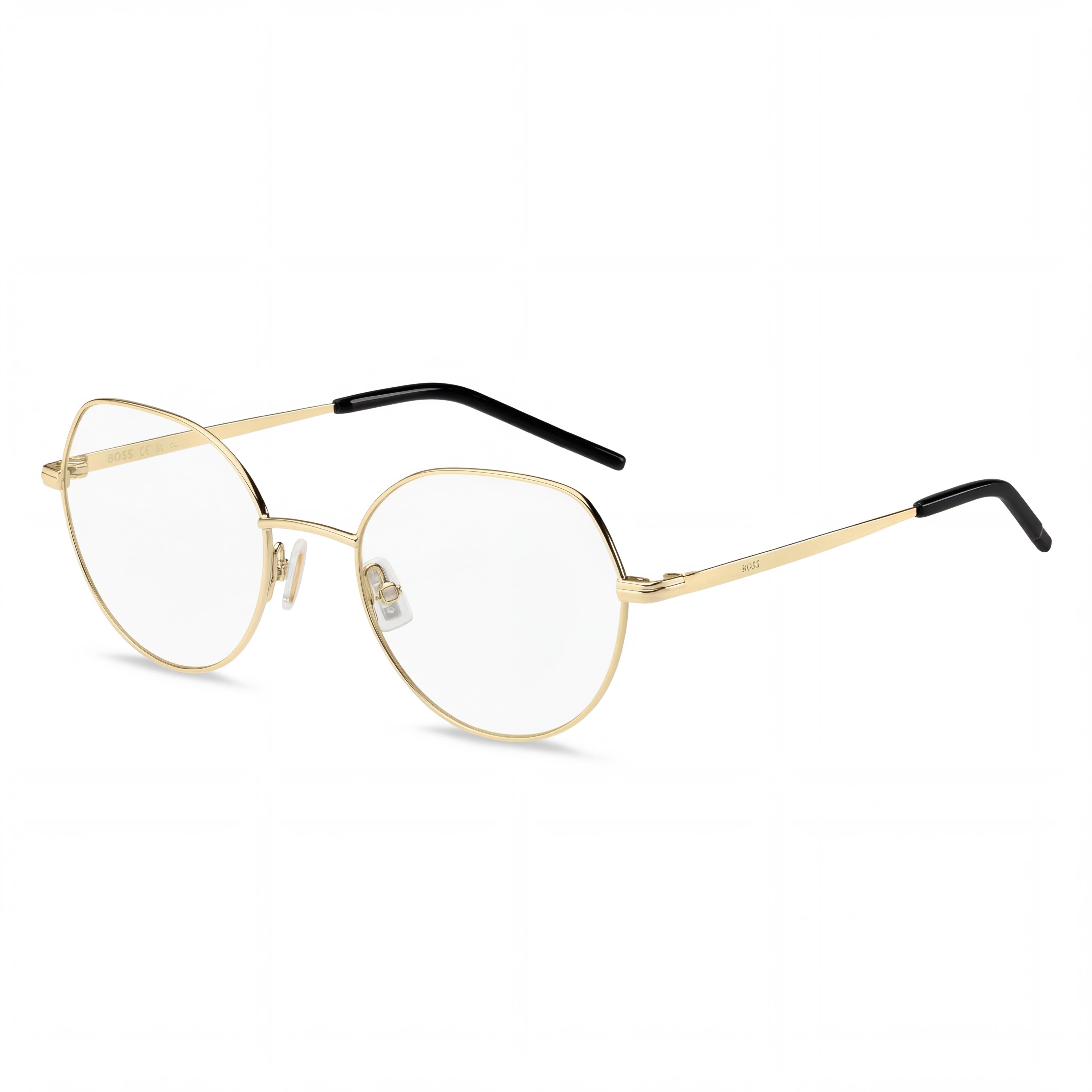 BOSS 1591 Women's Optical Eyewear Frames Black and Gold, featuring 51mm Lens Width, 20mm Bridge Width, and 140mm Temple Length, Photo 1