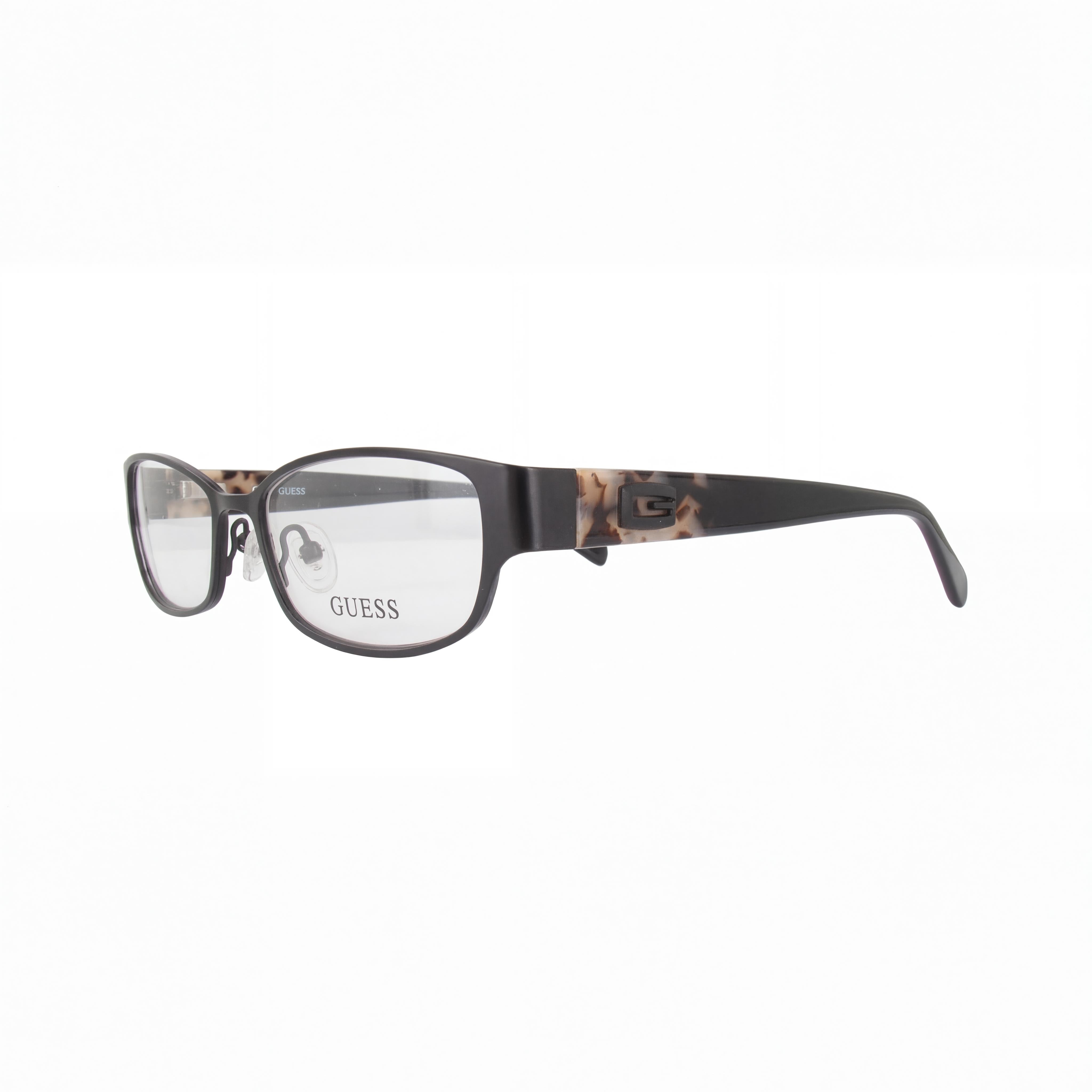 GUESS Gu2412 Women's Round Metal Full-Rim RX-Able Eyeglasses, Satin Black Frame, Lens 52mm Bridge 16mm Temple 135mm, Photo 1