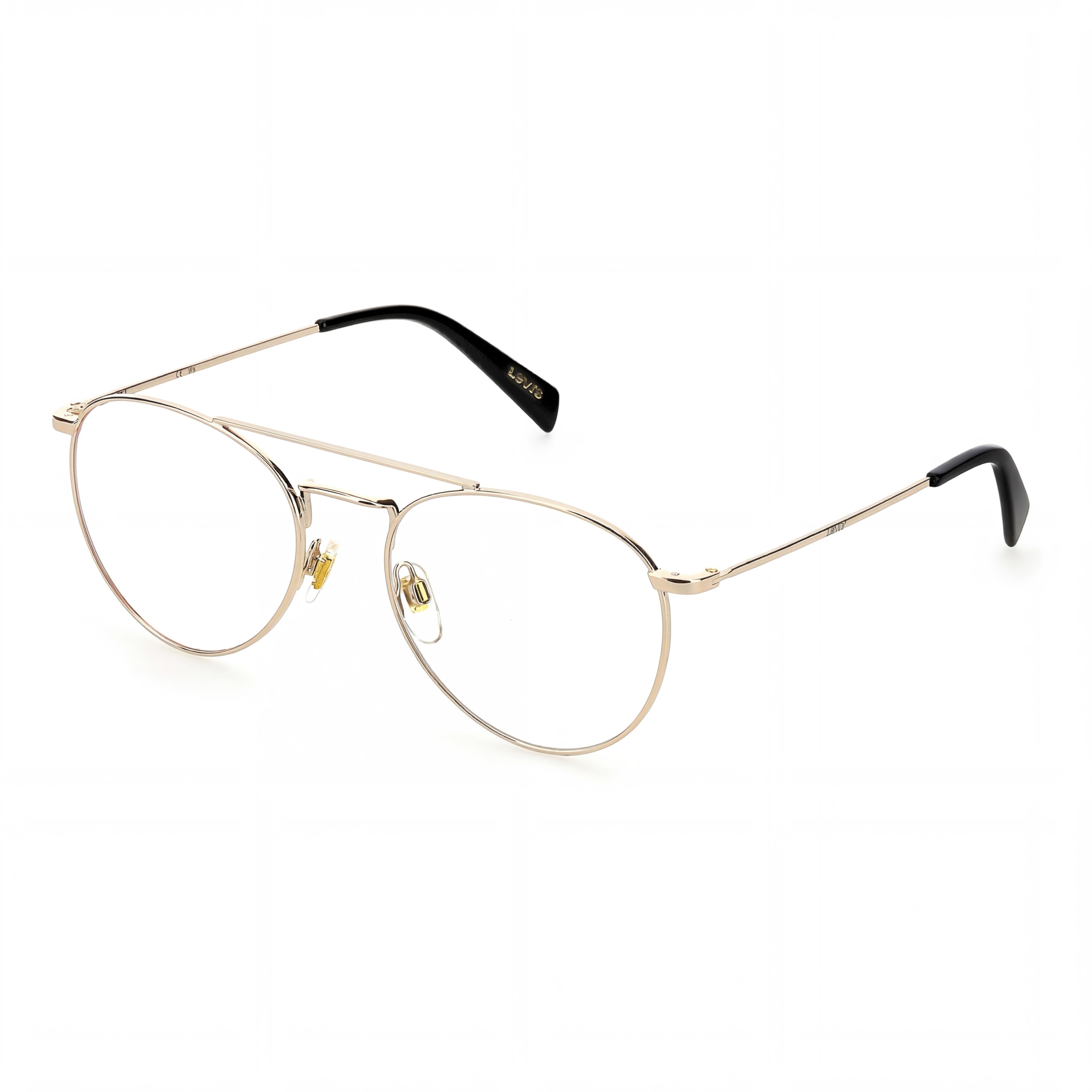 Montura de gafas Levi's LV 1006 Unisex redondas/ovaladas de metal dorado, ancho de lente 54 mm, puente 19 mm, patilla 145 mm, Photo 1