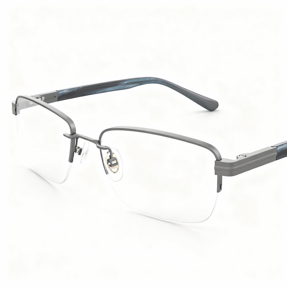 ELASTA E 3127 Men's Metal Frame Polarized Eyeglasses Dark Grey 53-145-19