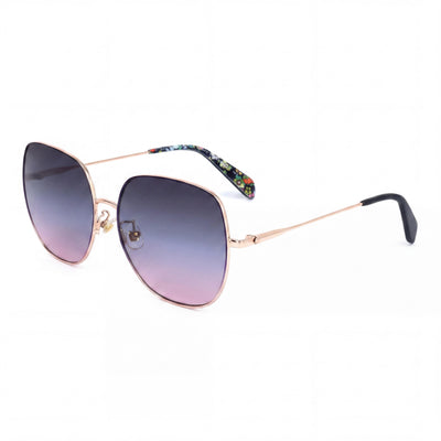Gafas de sol Kate Spade New York Seasonal para mujer, con montura metálica, diseño azul y protección UV, lentes de doble tono azul melocotón de 59 mm