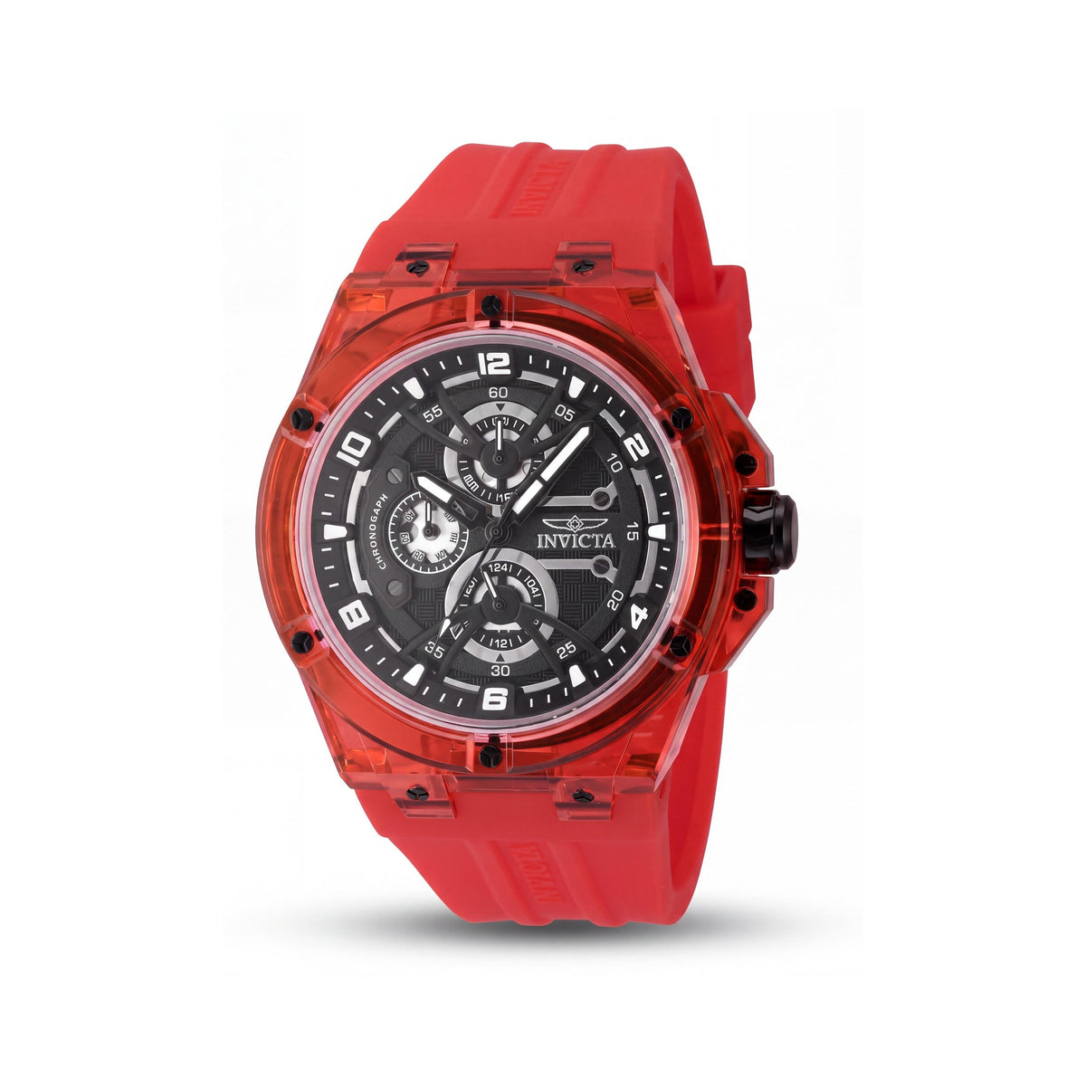 Invicta Racing 48810 Reloj informal unisex, caja de plástico de 46 mm, esfera negra, resistente al agua, Photo 1