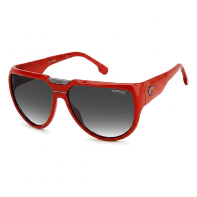 Carrera FLAGLAB 13 Unisex Modern/Trendy Red Injection Propionate Frame Sunglasses, Dark Grey Shaded Lenses, UV Protection, 62mm