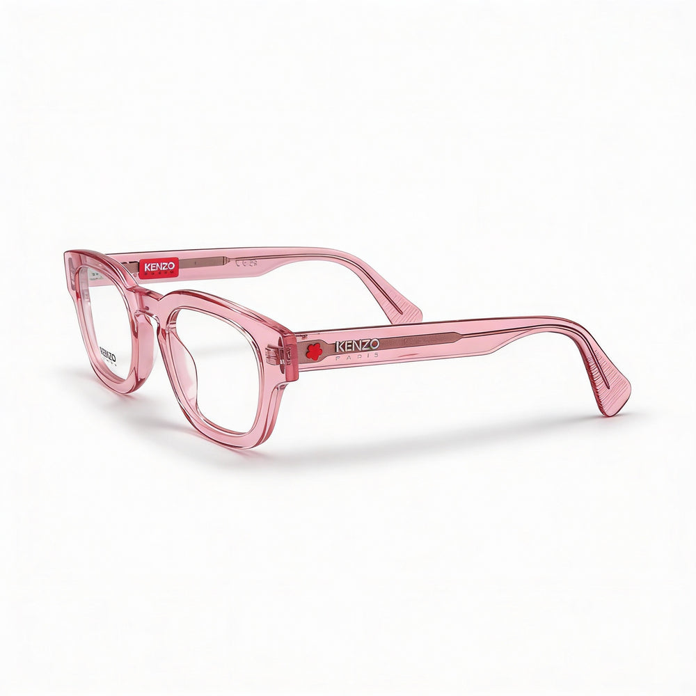 Kenzo Kz50185i Men's Shiny Pink Eyewear Frame for Optical Lenses, Featuring 48mm Lenses, 21mm Bridge, 150mm Temples