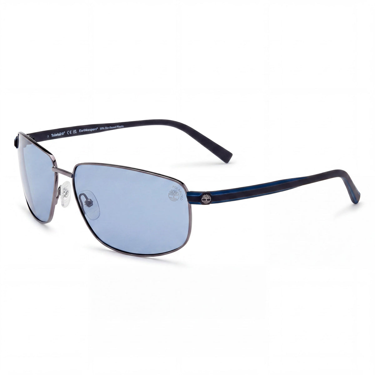 Gafas de sol polarizadas Timberland para hombre, montura de metal color gris plomo mate, lentes verdes, protección UV 65 mm, Photo 1