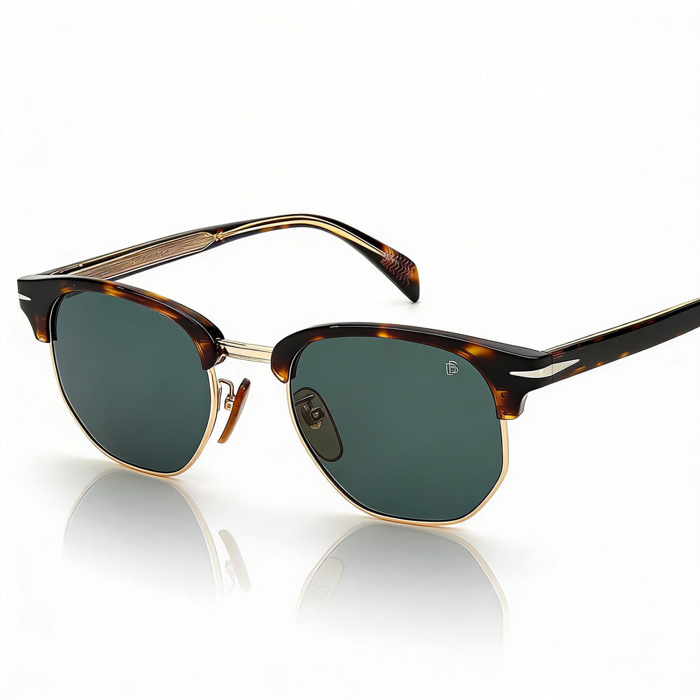 David Beckham Db 1002/S Unisex Dark Havana Polyamide Frame Green Lenses UV Protection Sunglasses 51mm