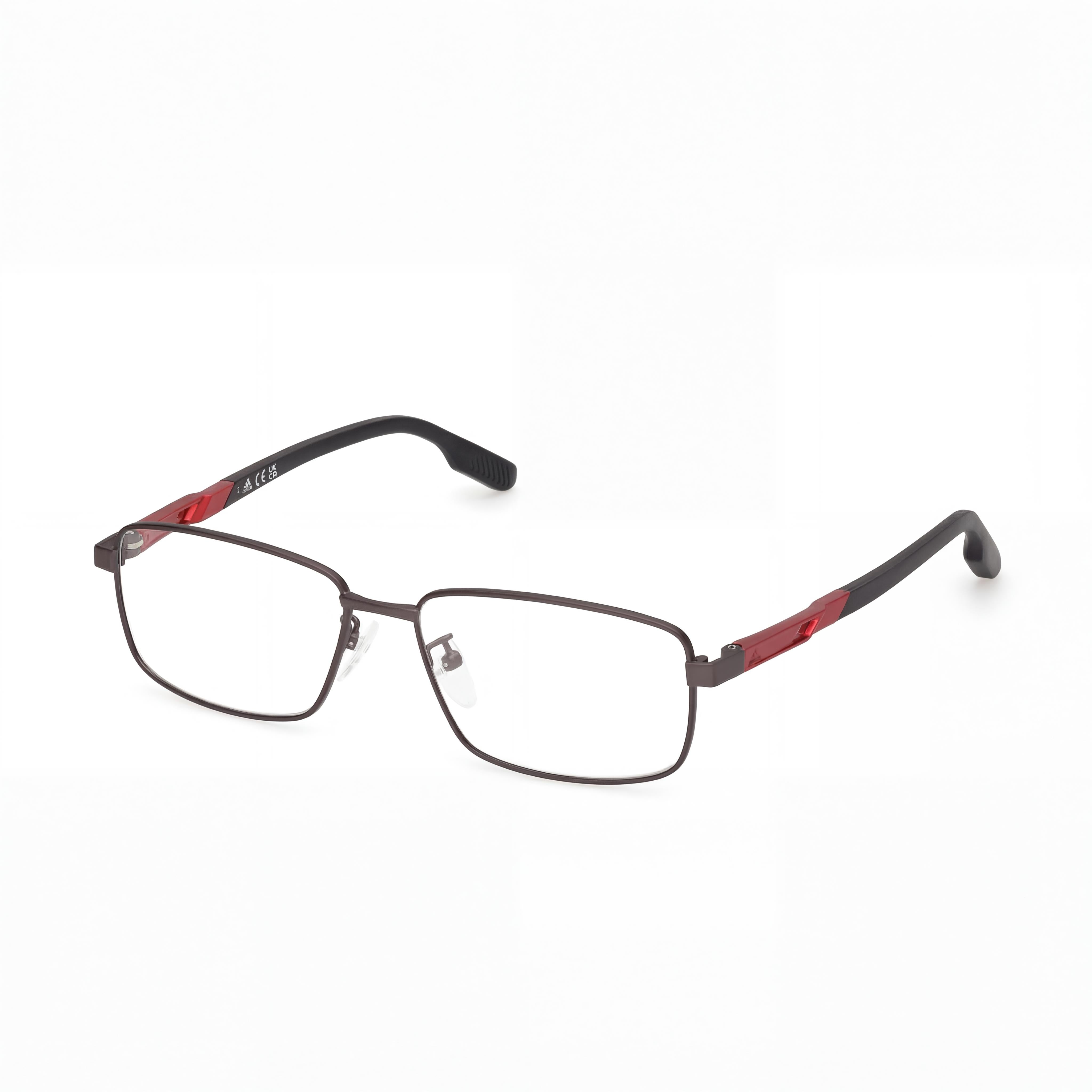 Gafas ópticas unisex adidas Sport SP5085-H con montura metálica brillante color plomo y lentes transparentes de 55 mm, Photo 1