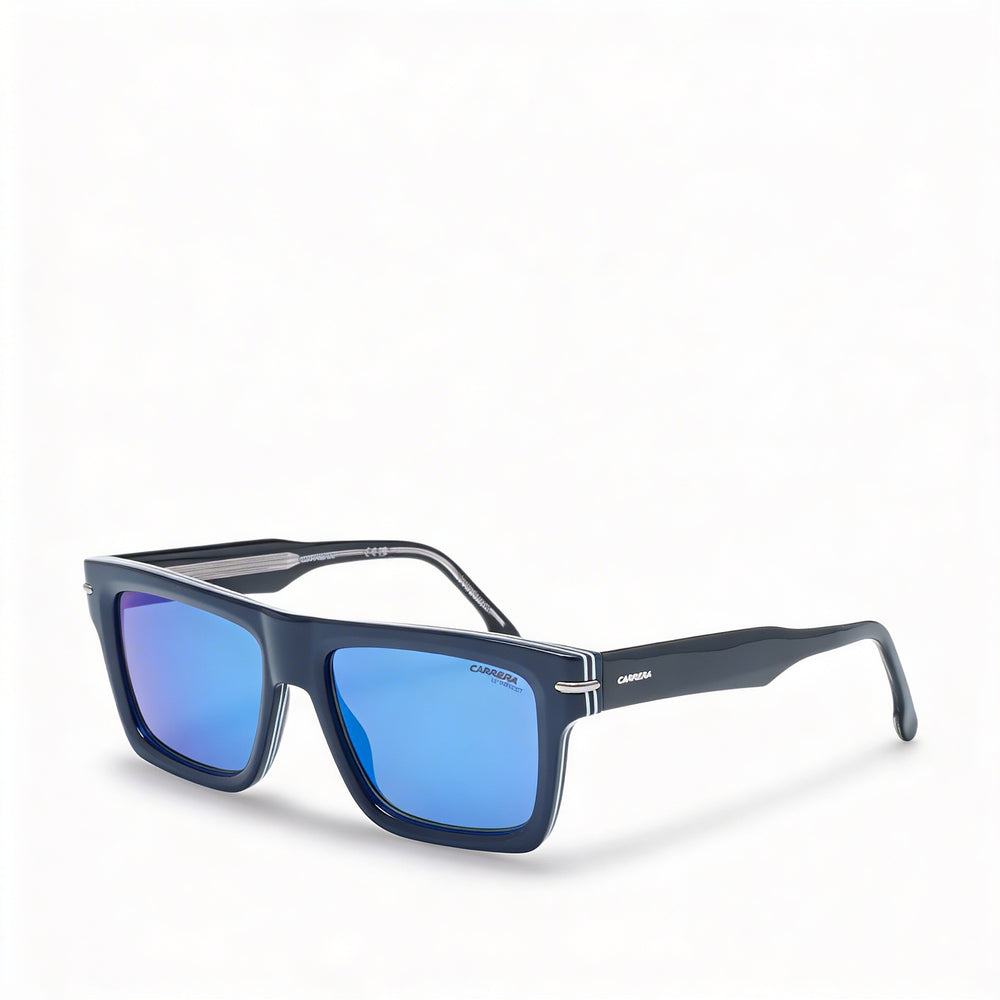 Carrera Modern Unisex Blue Striped Acetate Frame Polarized UV Protection Sunglasses 54mm Lens Width