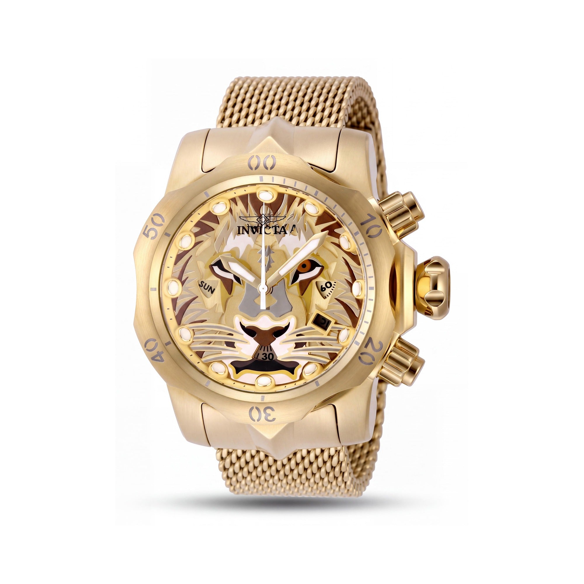 Invicta Venom 48172 Unisex 54mm Stainless Steel Watch with Gold Dial, Quartz Movement, Water Resistant 10 Bar, Photo 1