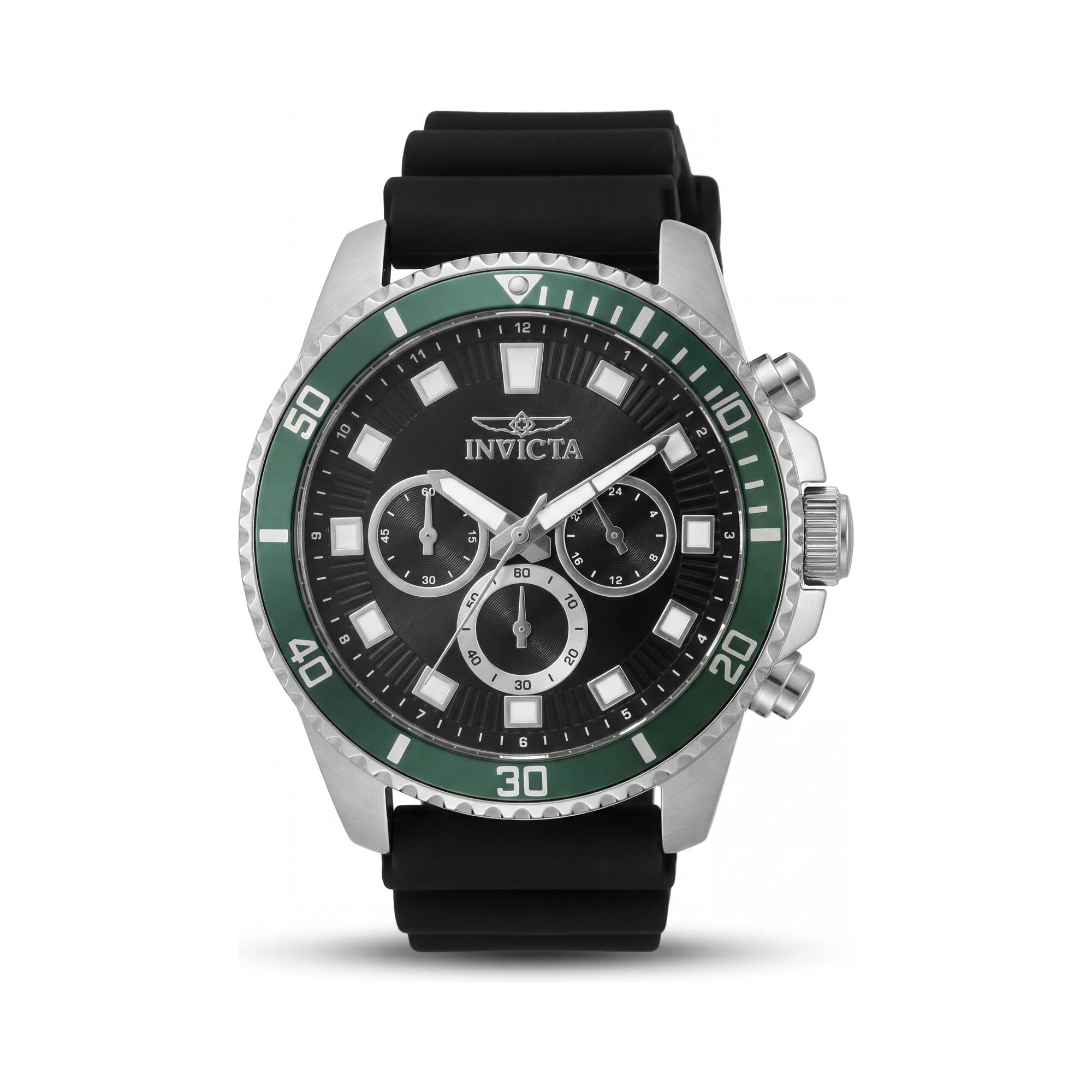 Reloj cronógrafo Invicta Pro Diver IN-46086-AMZUK de acero inoxidable plateado para hombre, 45 mm, esfera negra, Photo 1