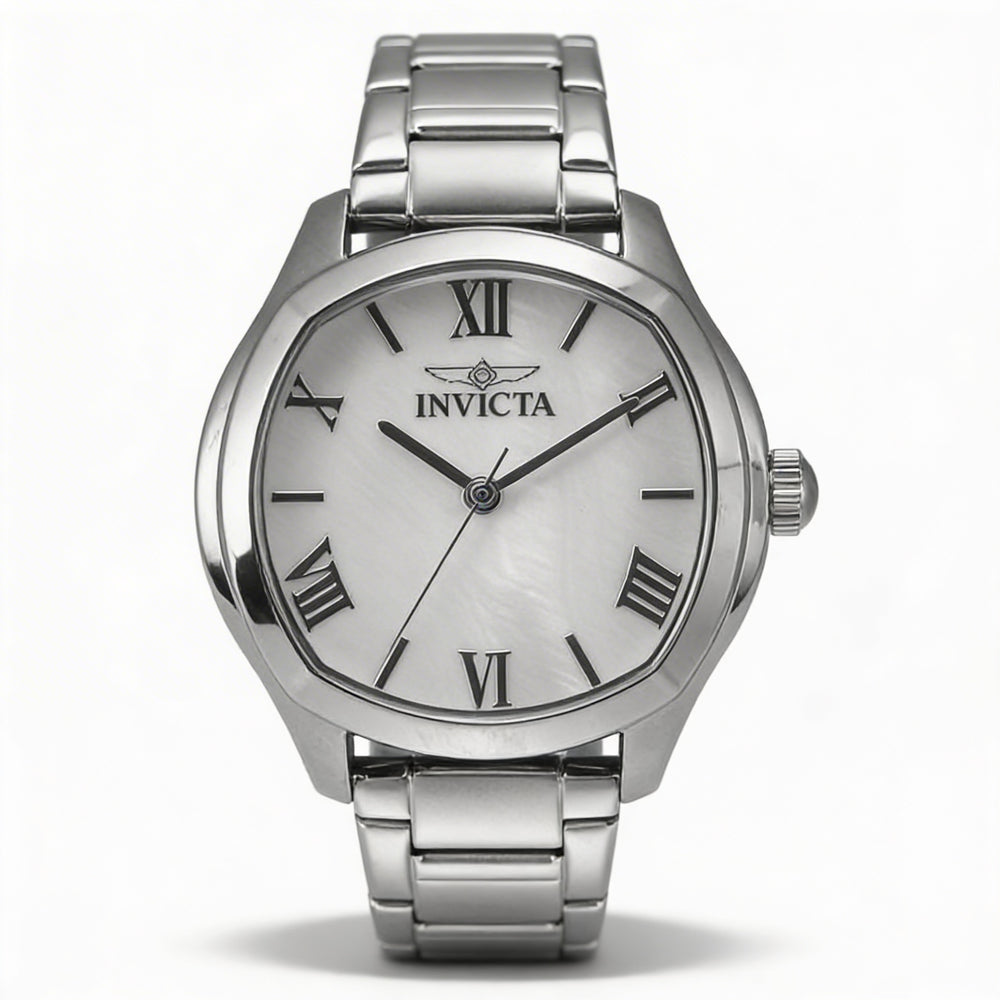 Invicta Classic Unisex Steel Watch with Bezel Markings, Arabic Numerals, Water Resistant 30m