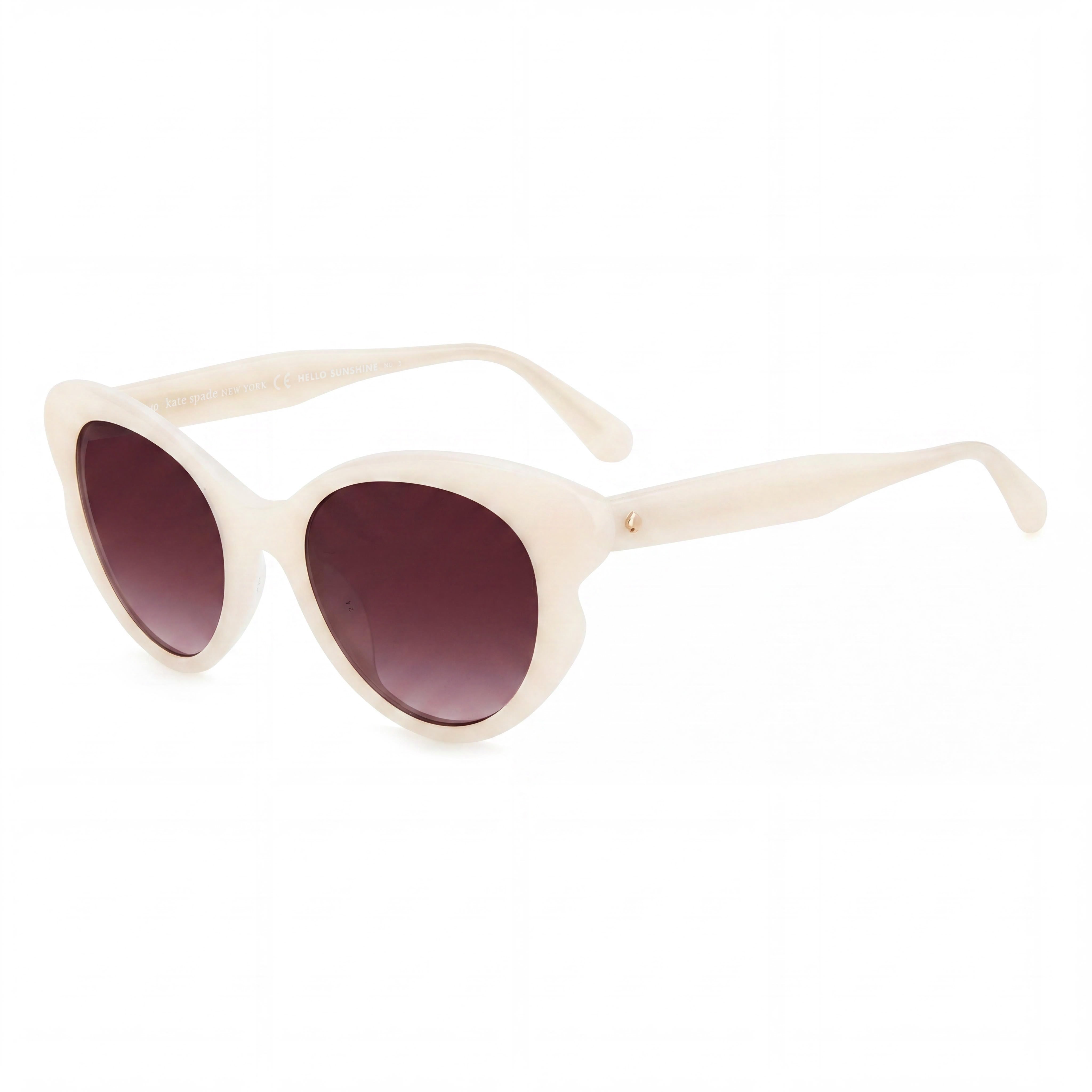 Gafas de sol Kate Spade New York Seasonal para mujer, montura de acetato blanco y rosa, lentes de policarbonato blanco con protección UV, 53 mm, Photo 1