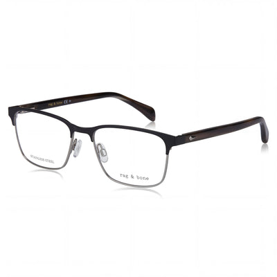 Rag & Bone Modern Collection Men's Black Alloy Steel Frame Sunglasses featuring Polycarbonate Lenses 56mm