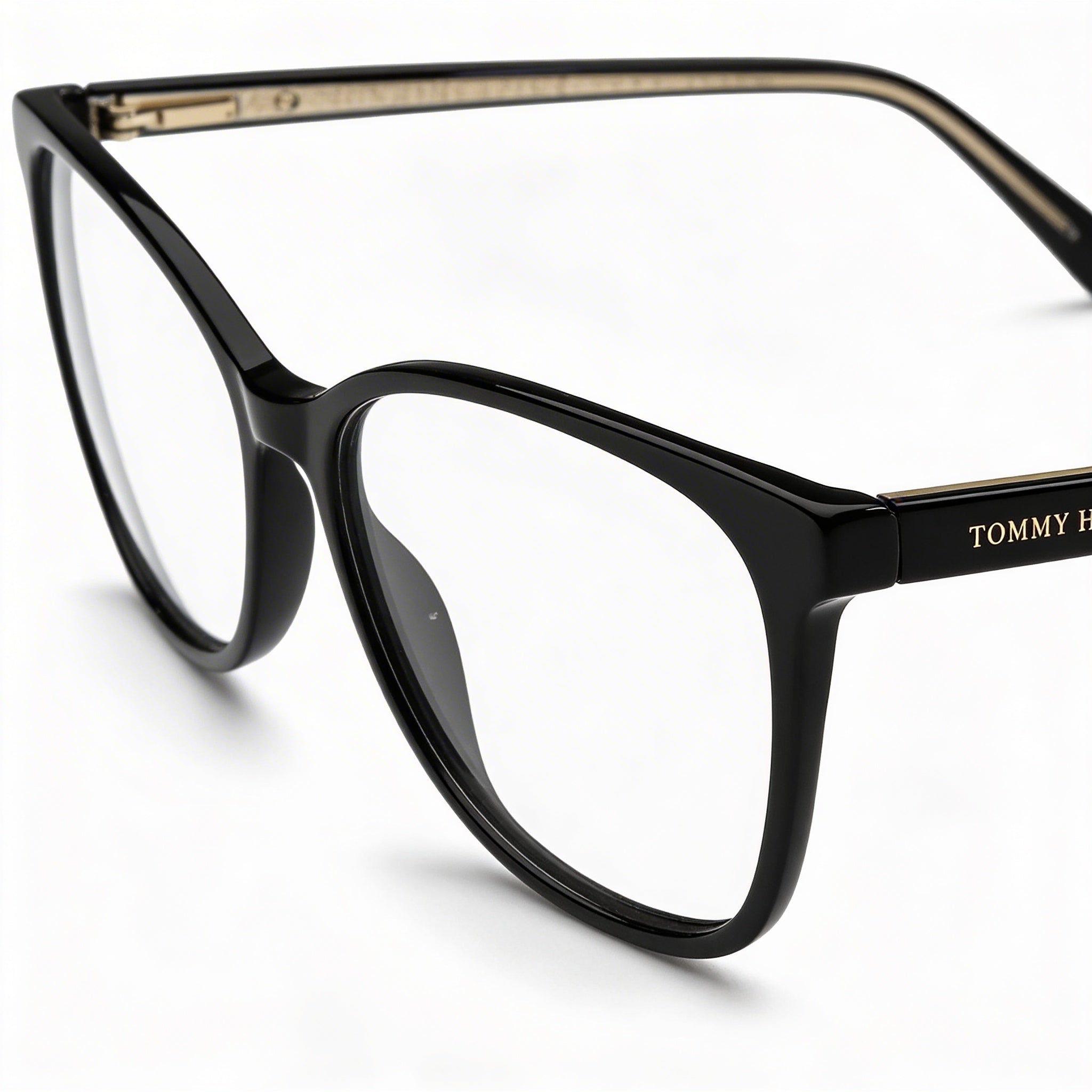 Tommy Hilfiger Modern Women's Black Acetate Frame Eyewear, with Non-Polarised Polycarbonate Lenses, 54mm, Photo 1