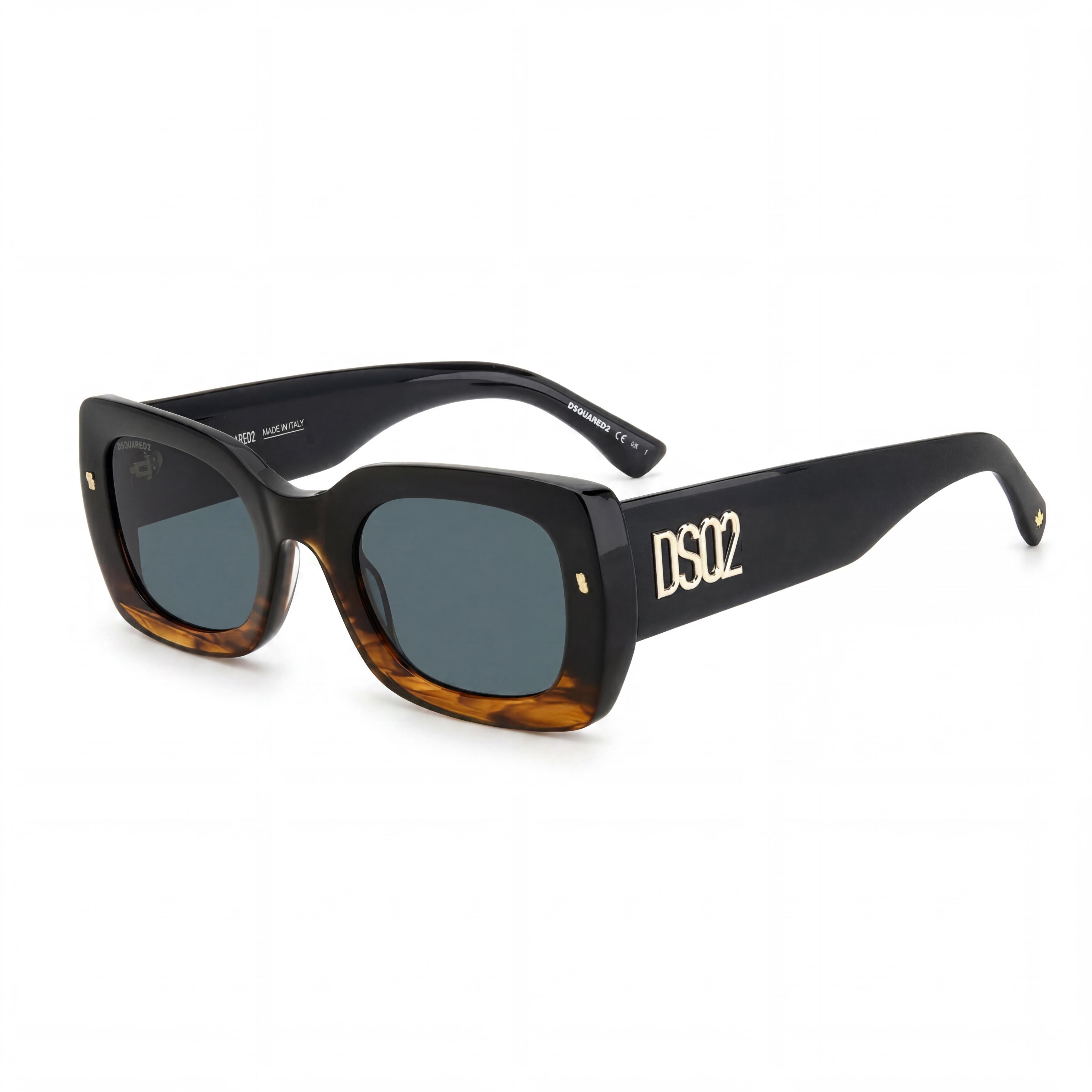 Gafas de sol Dsquared2 D2 0061/S unisex de estilo moderno con montura de acetato marrón y protección UV de 51 mm, Photo 1