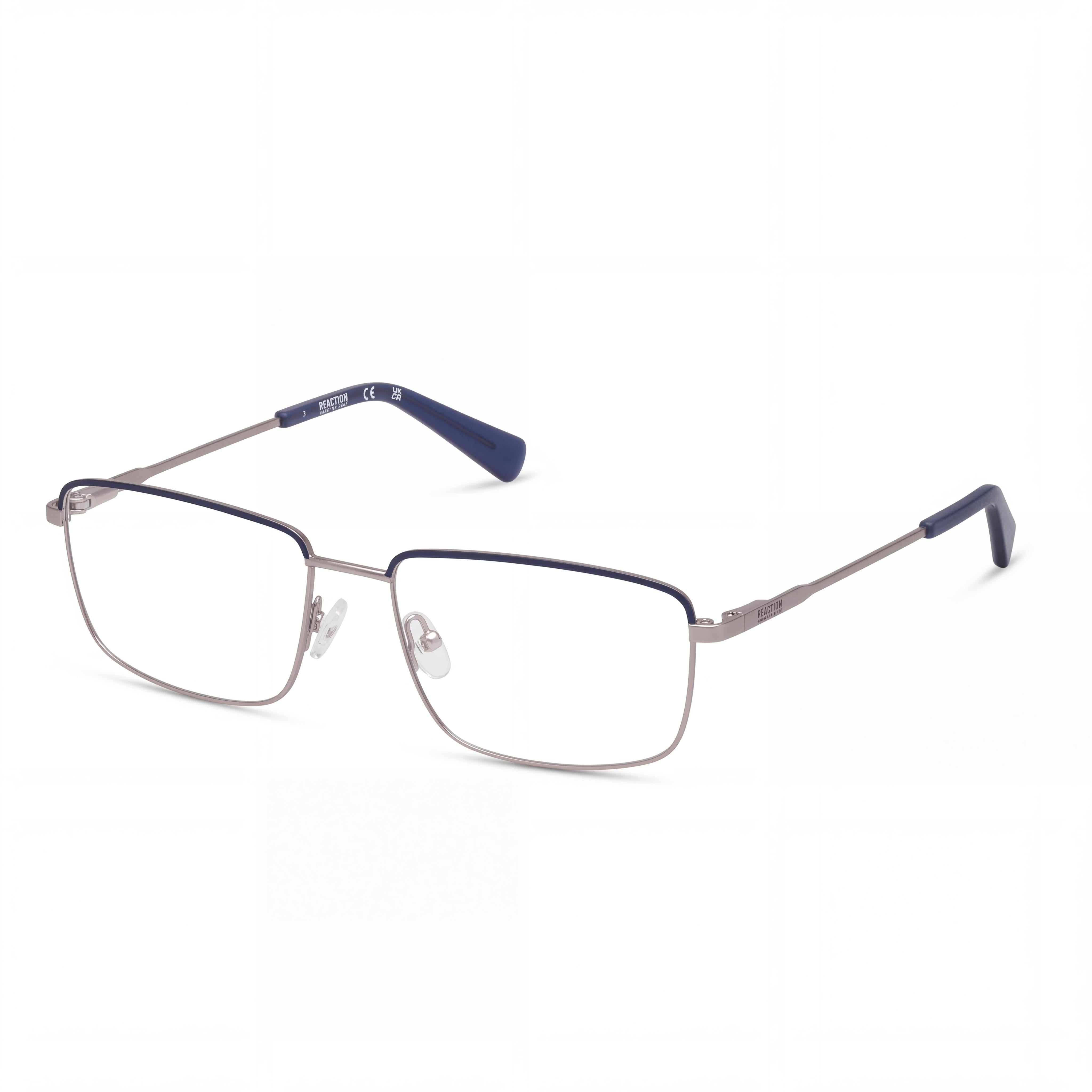 Kenneth Cole REACTION Rn50045 Gafas metálicas para mujer con lentes de policarbonato, color azul mate y rutenio claro mate, 56 mm, Photo 1