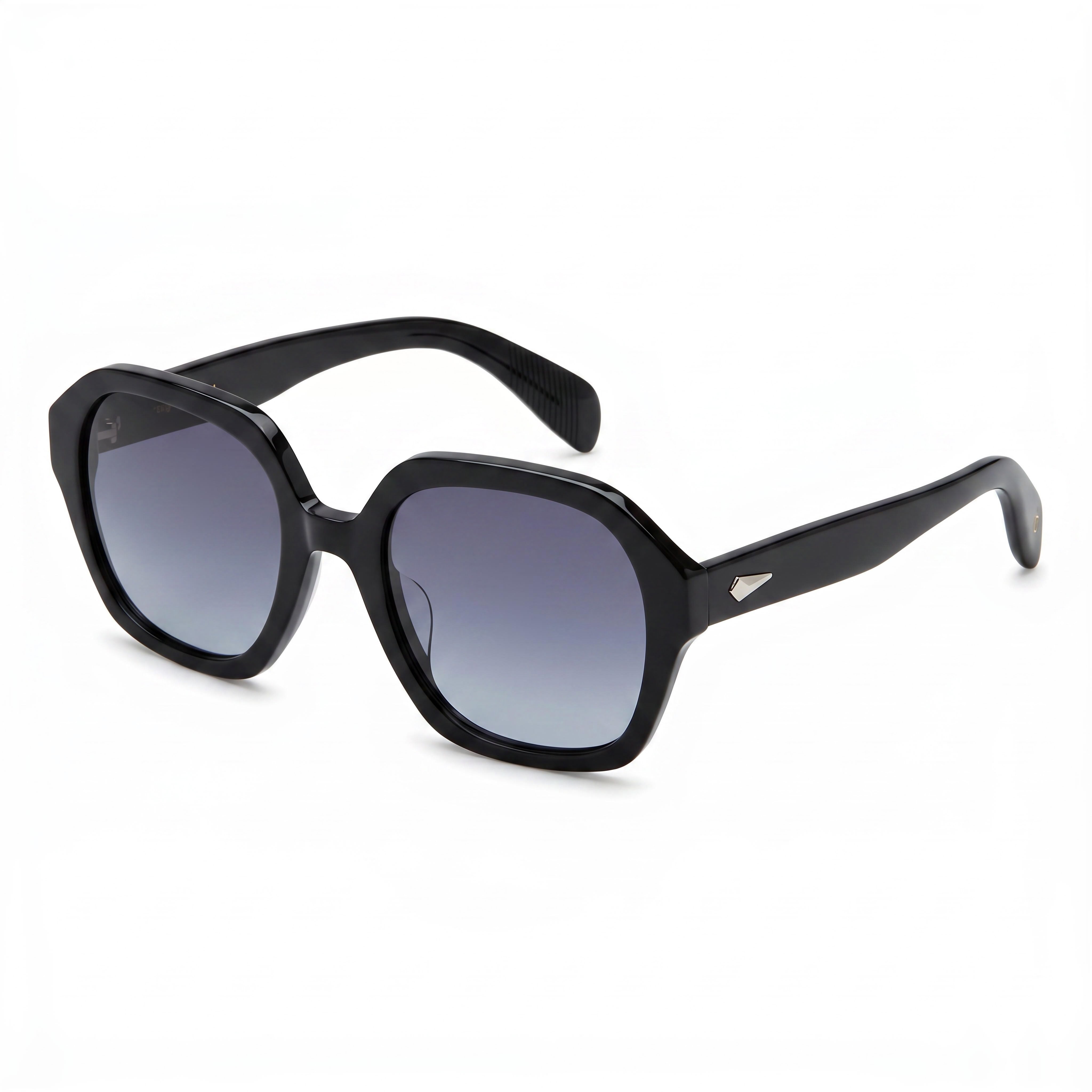Gafas de sol clásicas Rag &amp; Bone RNB1063/S para mujer, cuadradas, de plástico negro, no polarizadas, con degradado gris, 53 mm, Photo 1