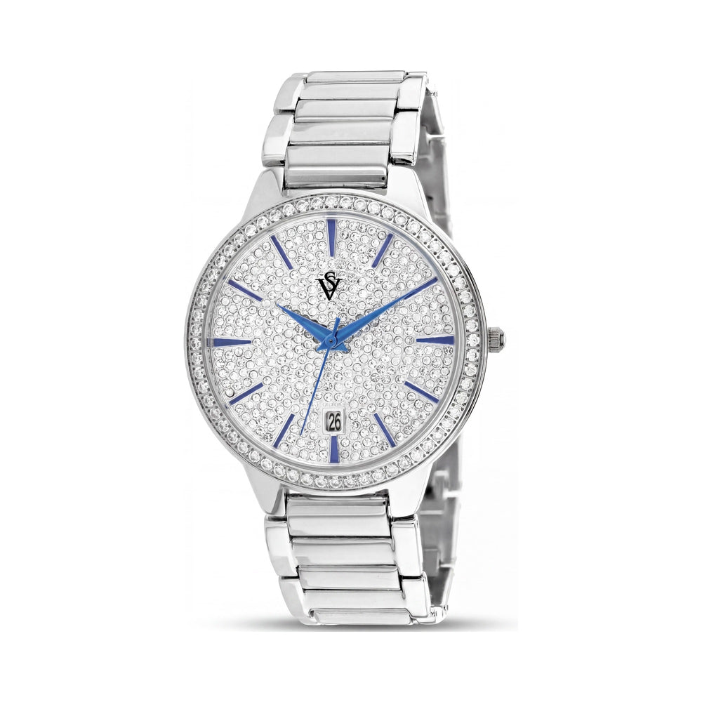 Reloj Christian Van Sant Alessia CV0292A para mujer con caja y pulsera de acero inoxidable, esfera plateada y movimiento de cuarzo.