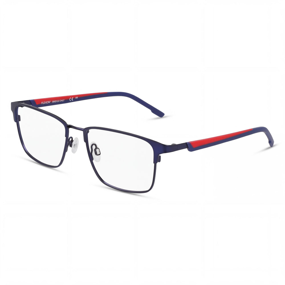 Flexon Casual Men's Metal Frame Eyeglasses, Satin Navy Red, Lens 54mm, Bridge 17mm, Temple 145mm