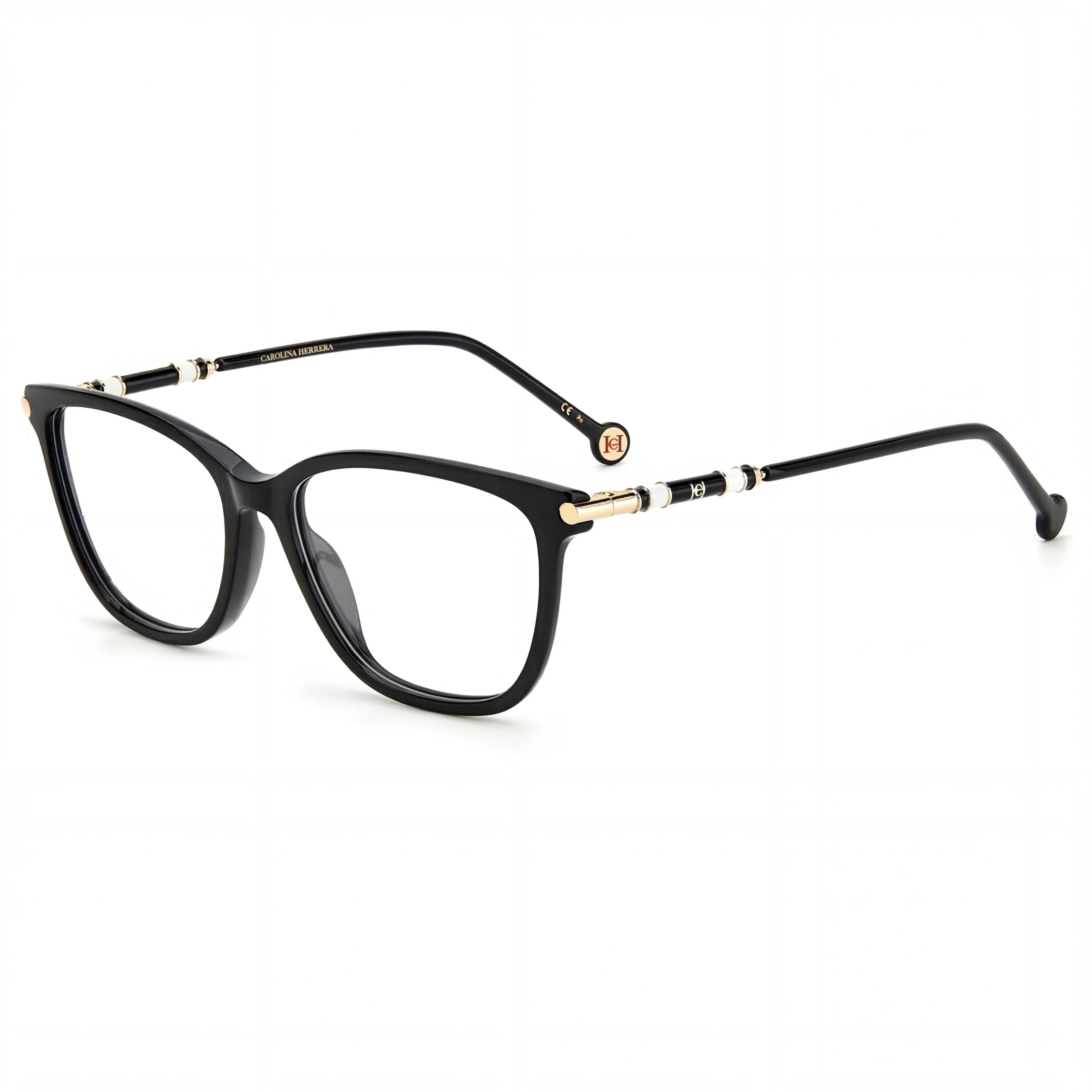 Gafas Carolina Herrera Modern Unisex de Acetato Negro con Ancho de Lente de 55 mm, Puente de 16 mm, Longitud de Patilla de 145 mm, Photo 1