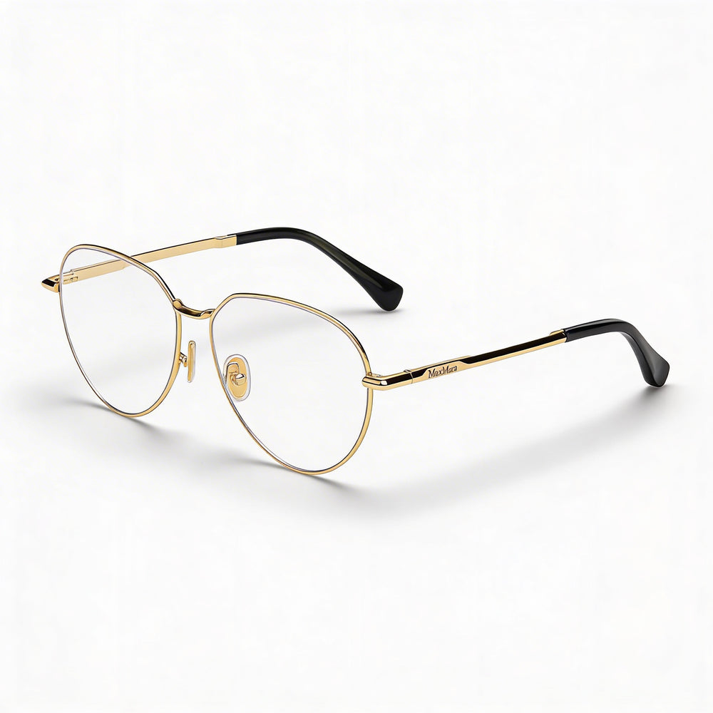 MaxMara Mm5178 Women's Metal Sunglasses with Shiny Deep Gold Frame & Lenses, 56mm Lens Width