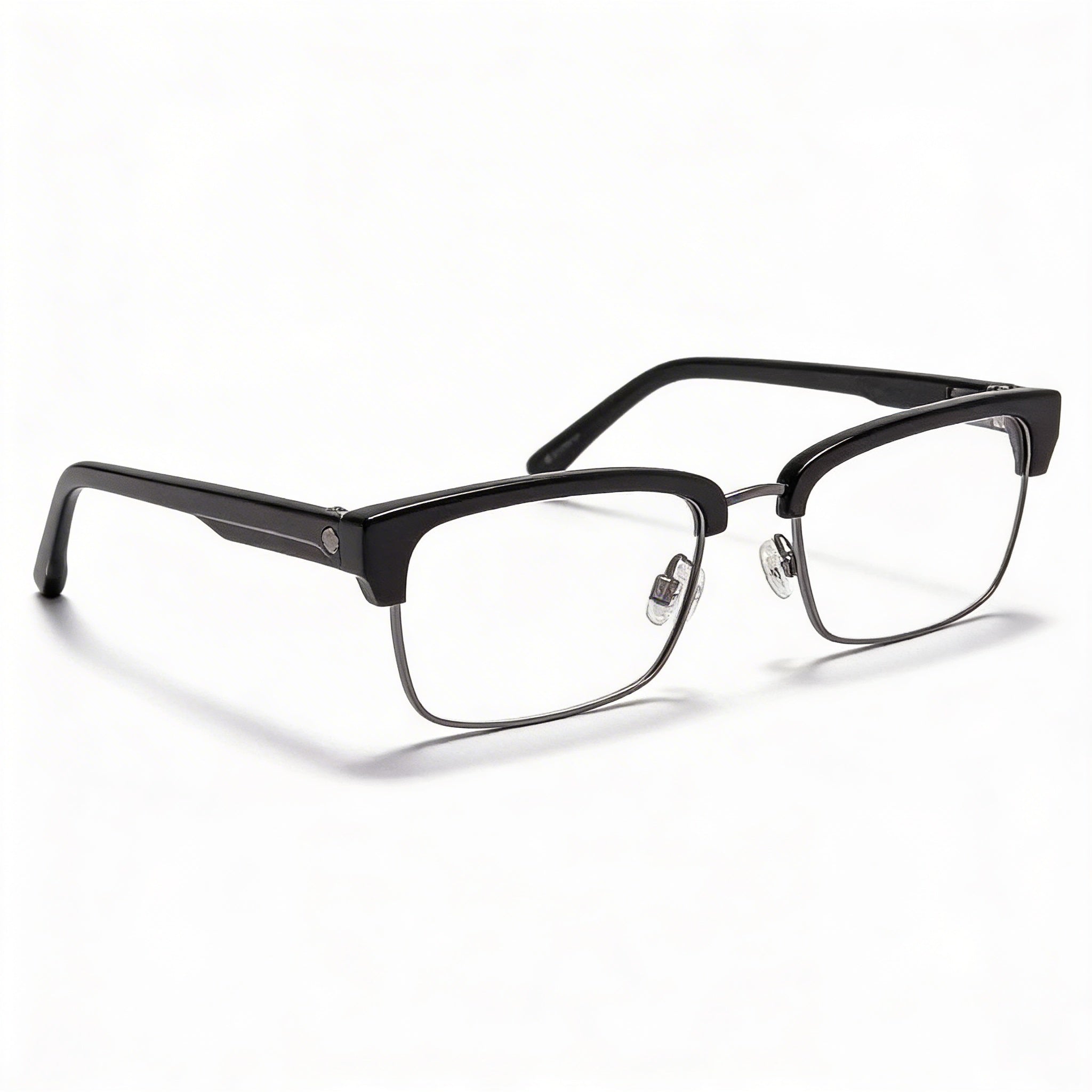 Gafas Espía LEWIS 573456388000 Unisex Rectangular Montura Completa de Metal Lentes Transparentes sin Aumento Negro 51mm, Photo 1