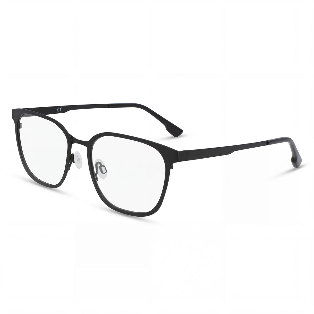 Gafas graduadas Flexon Flx1005mag-set para hombre, de metal, con lentes de policarbonato transparente, color negro mate, 53-19-145