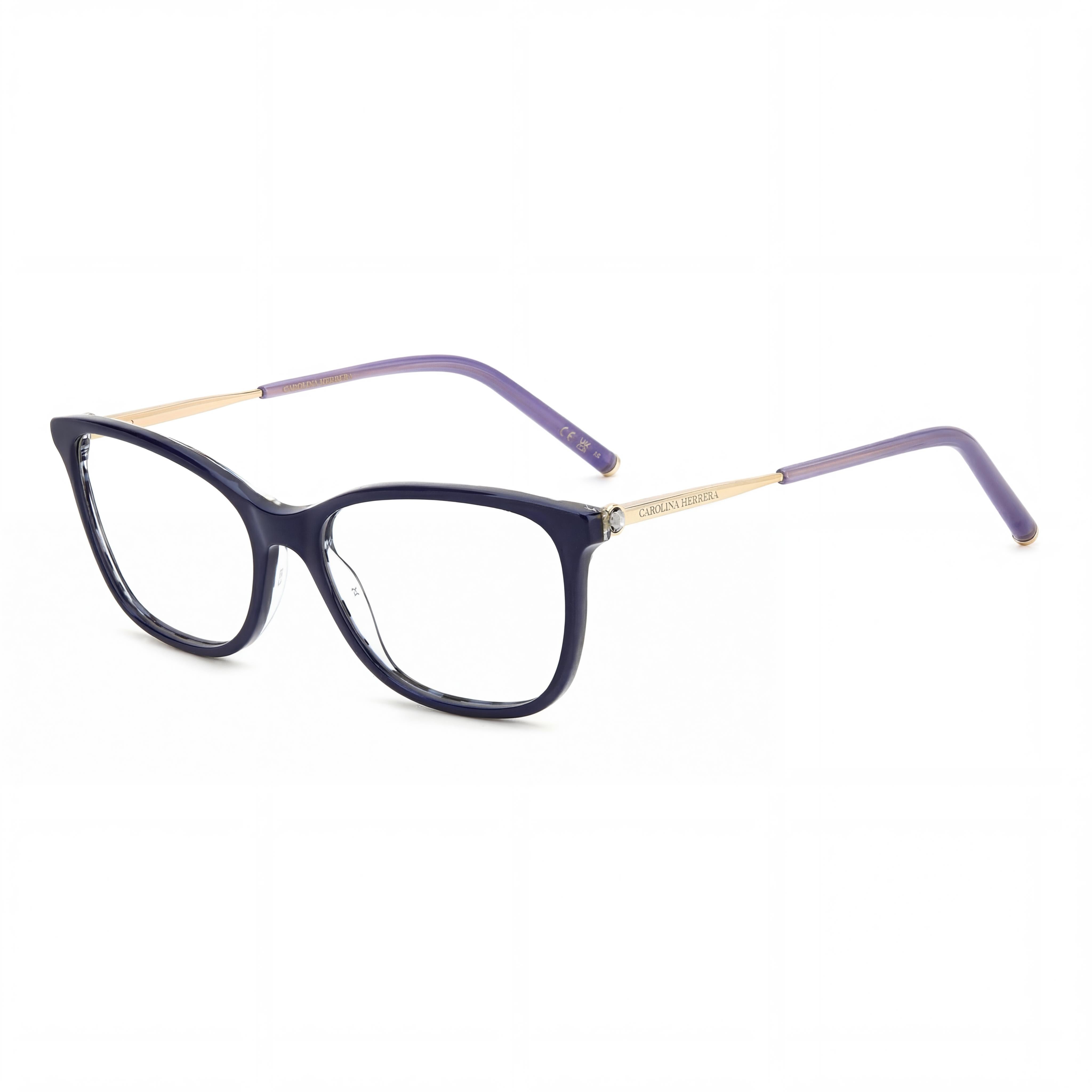 Carolina Herrera Classic Women's Blue Gold Plastic Non-Polarized Multicolor Lens Sunglasses 54mm, Photo 1