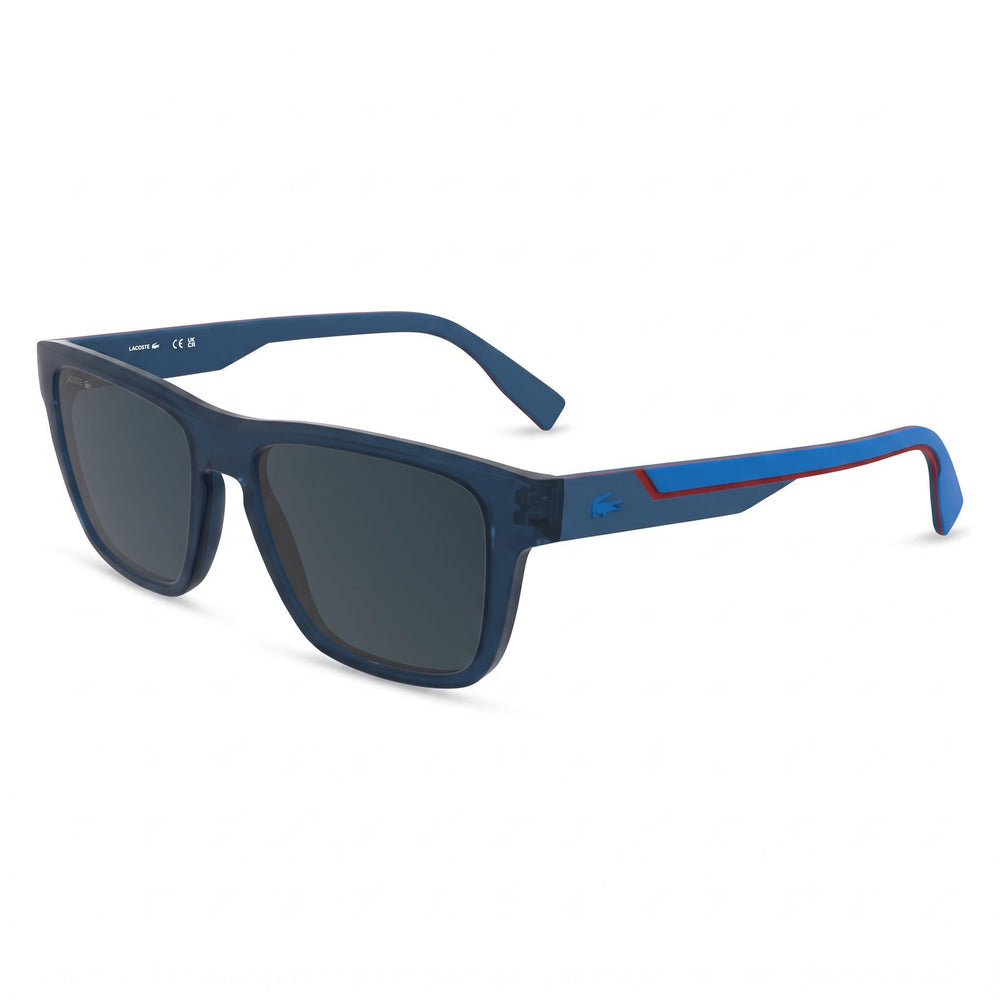 Gafas de sol Lacoste L6058s N para hombre con montura de plástico azul mate y protección UV, ancho de lente de 54 mm