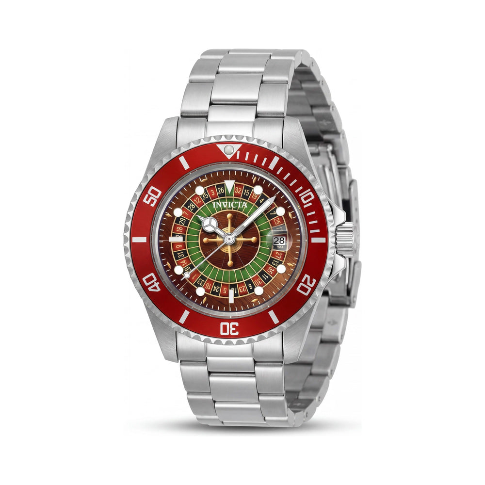 Invicta Pro Diver 50519 Reloj unisex con esfera verde, caja y correa de acero inoxidable, movimiento de cuarzo, resistente al agua 200m, 40mm
