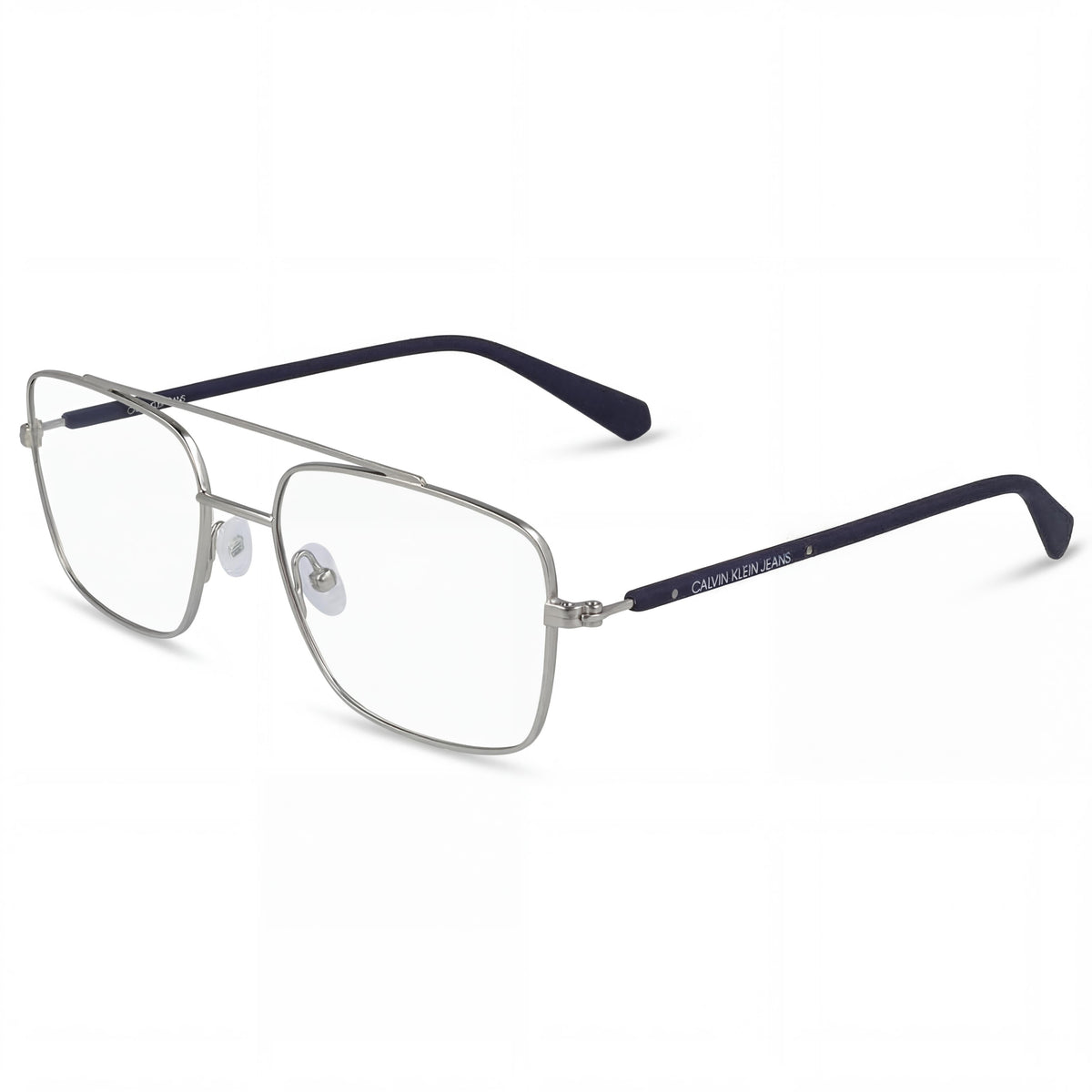Gafas Calvin Klein Jeans Temporales Unisex con Montura de Acero Aleado Plateado Mate y Lentes de Policarbonato, Tamaño 54mm, Photo 1